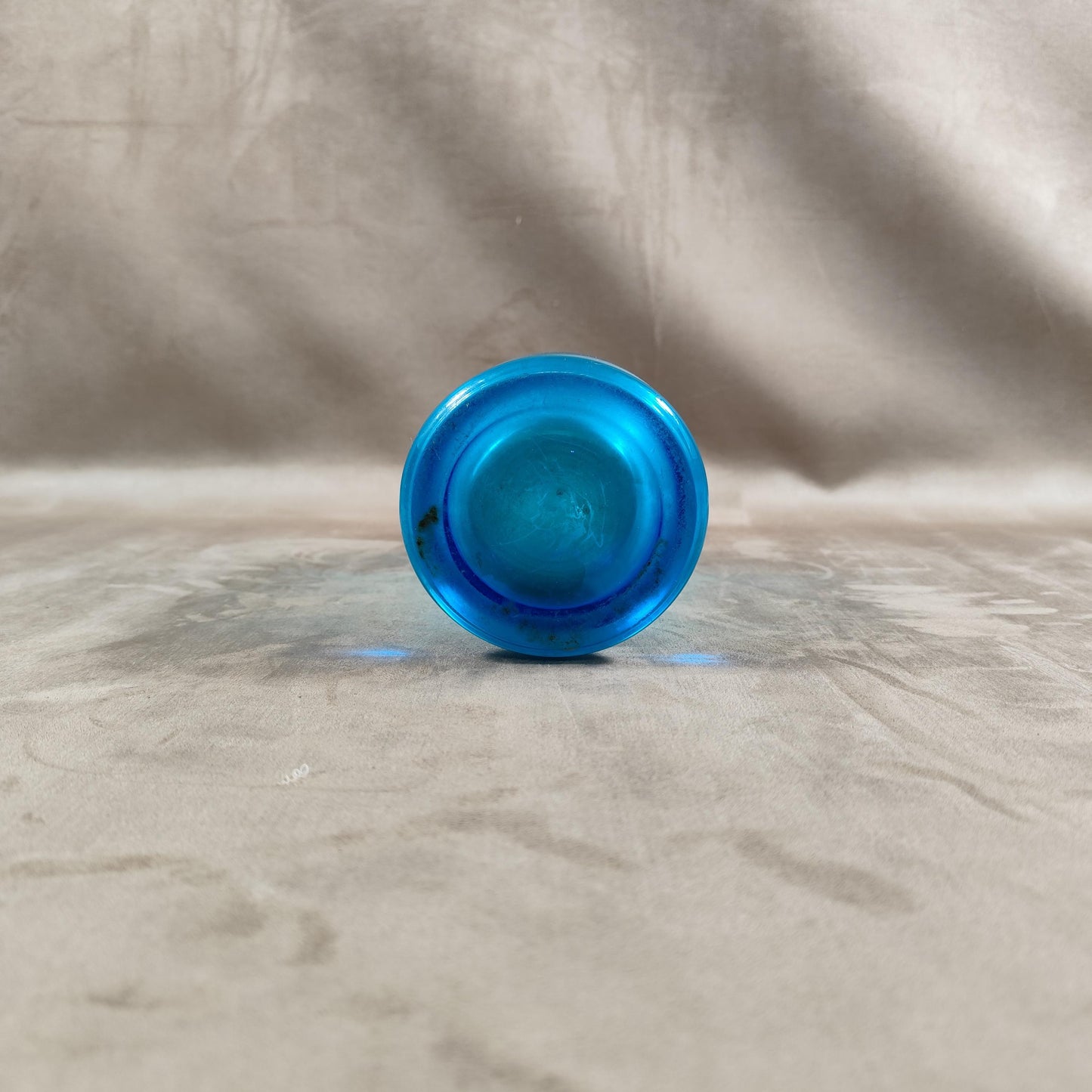 RARE Siphon à eau de seltz vintage en verre bleu Gazo-Siphon etain sans plomb Made in France 1920