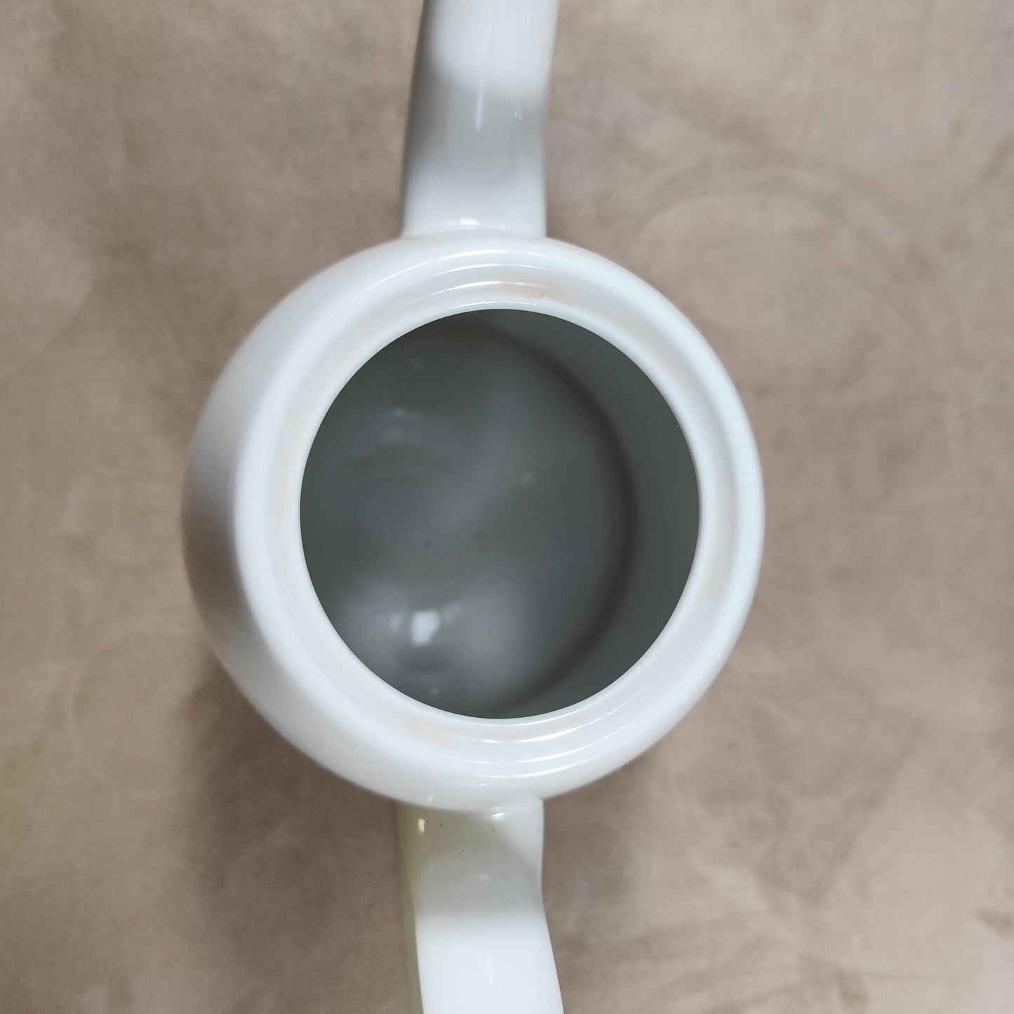 RARE Théière SALAM par Guy Degrenne en métal et céramique blanche Made in France Vintage 1980