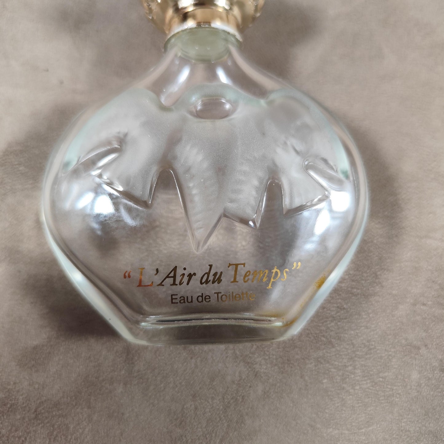 Flacons de parfums vide Nina Ricci Paris L'air du Temps par René Lalique en verre vintage Made in France