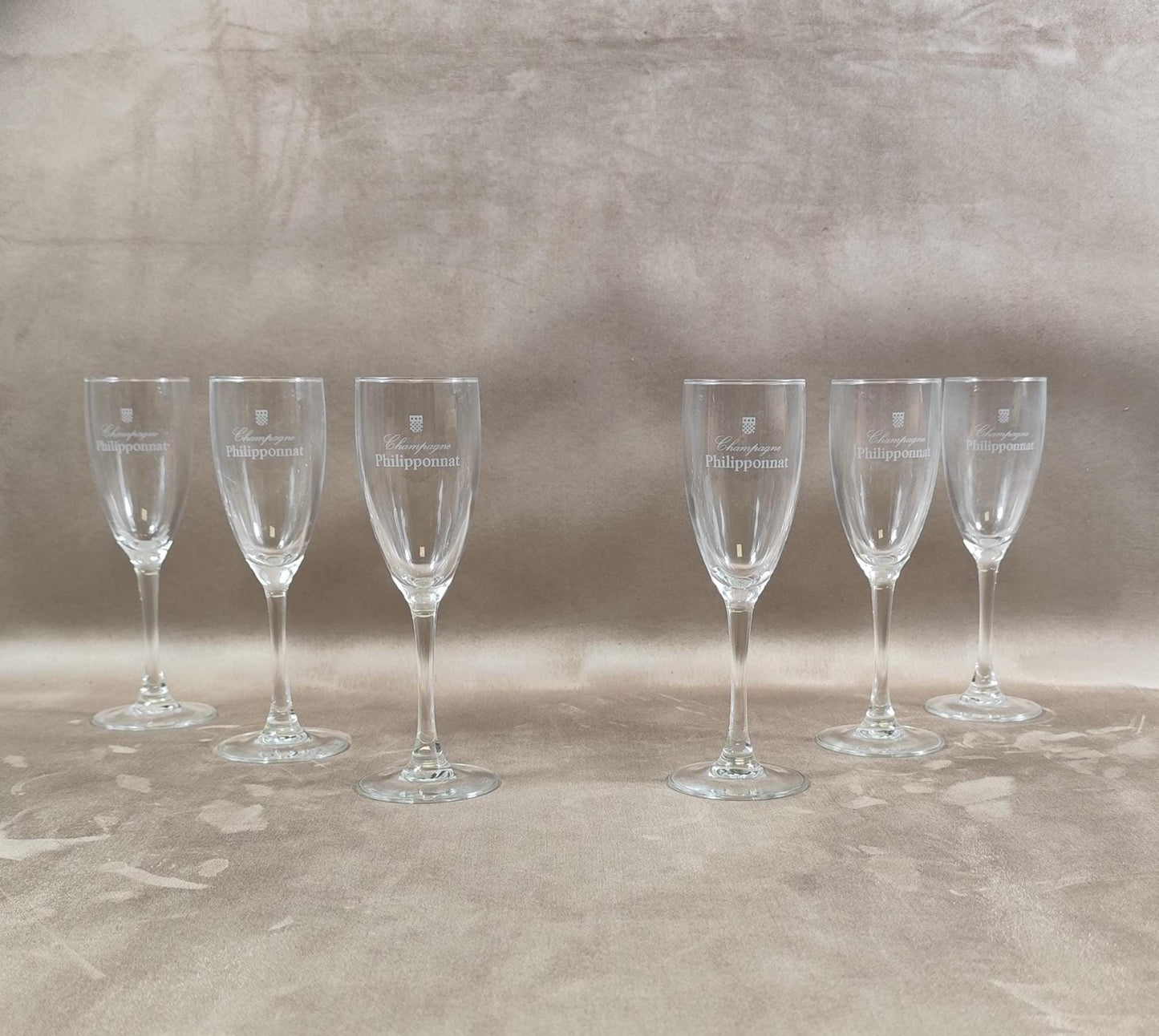 Lot de 6 Flûtes Champagne Philipponnat Made in France Vintage 1970