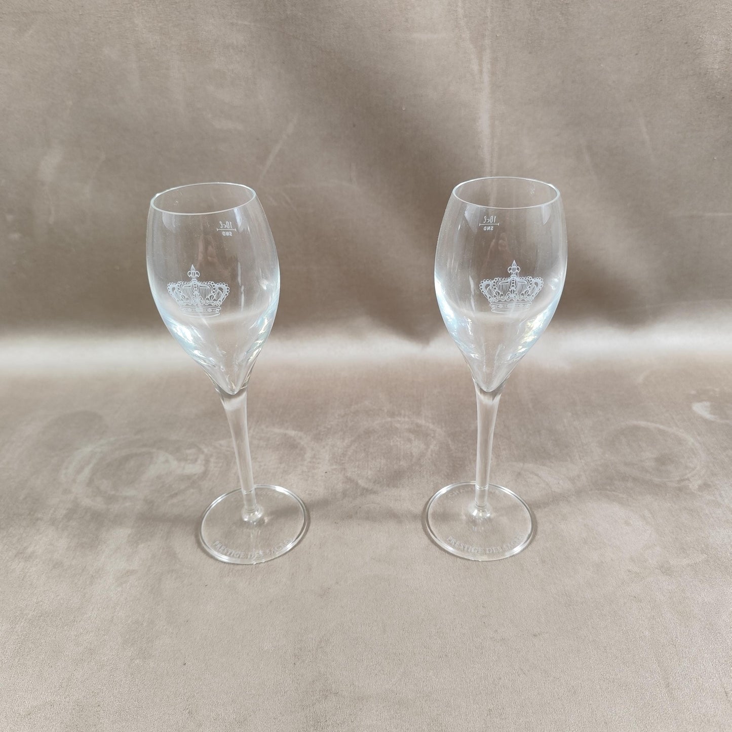 Lot de 2 flutes à champagne Prestige des Sacres Made in France 1980