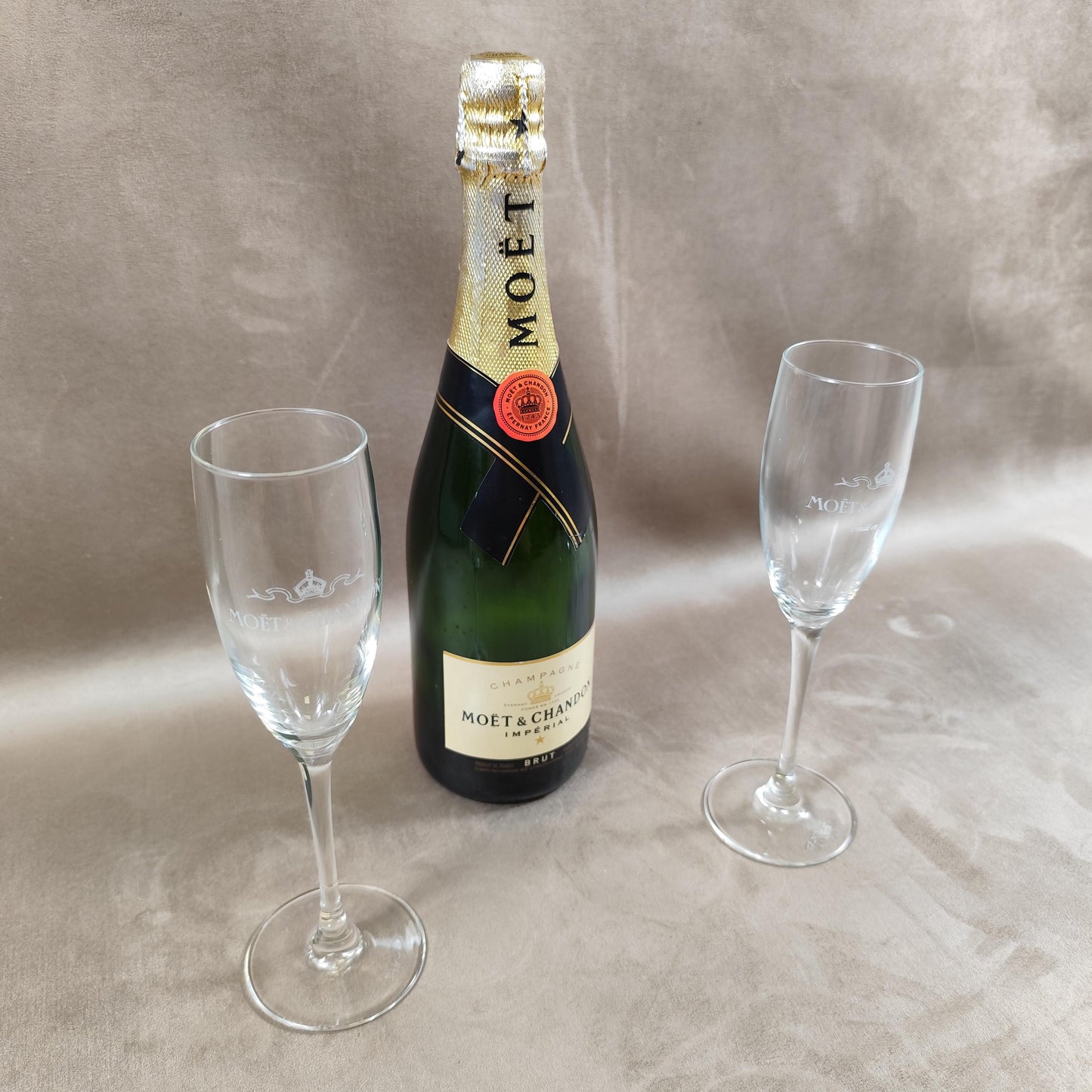 Lot de 2 flutes à champagne Moet et Chandon Made in France Vintage 1970