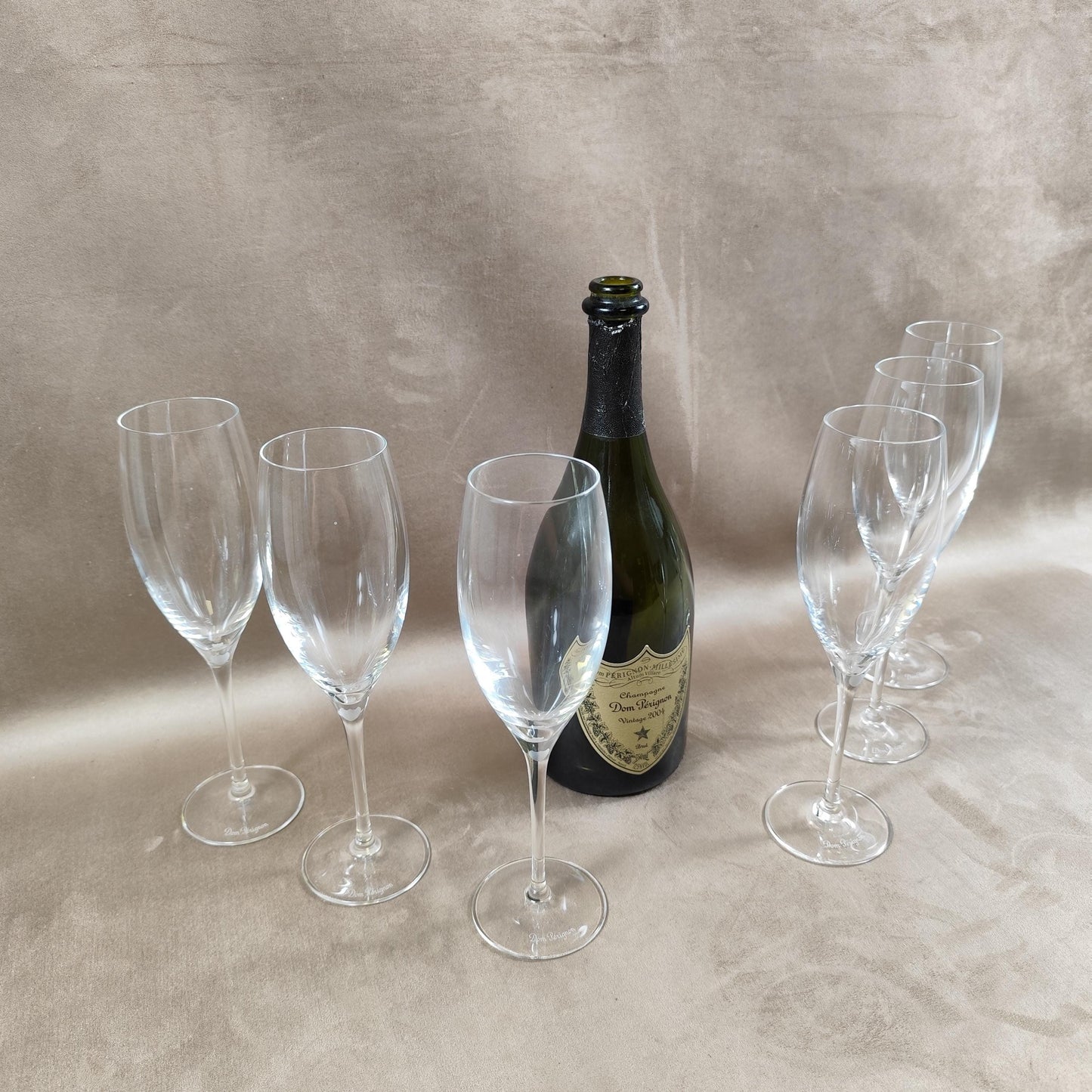 VERY RARE 6 magnifiques flutes en cristal Champagne Dom Perignon vintage