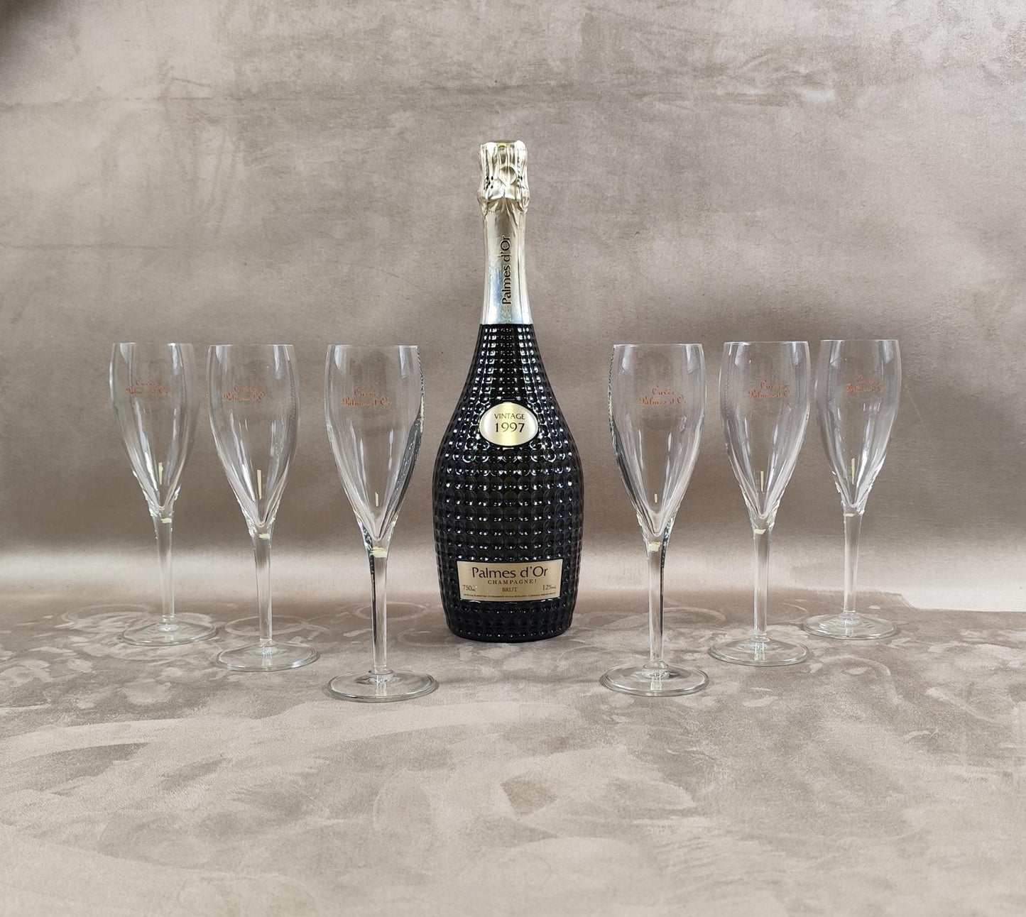 Lot de 6 flutes à Champagne Nicolas Feuillatte Palme d'or Made in France Vintage 1990