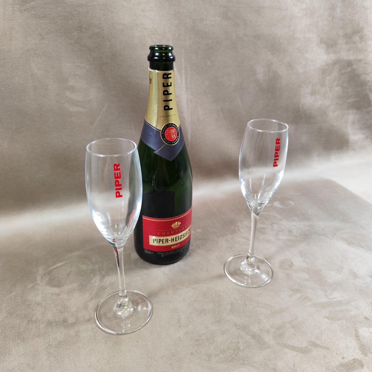 Lot de 2 flûtes à Champagne Piper-Heidsieck Made in France Vintage 1990