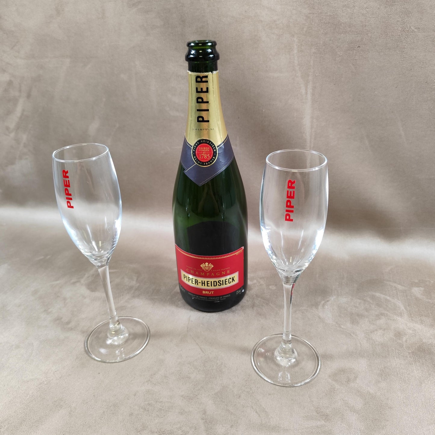 Lot de 2 flûtes à Champagne Piper-Heidsieck Made in France Vintage 1990