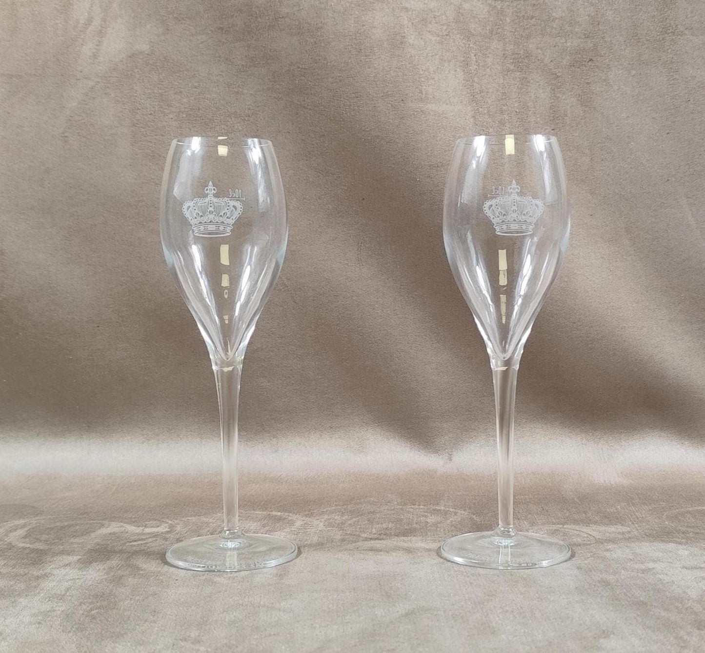 Lot de 2 flutes à champagne Prestige des Sacres Made in France 1980