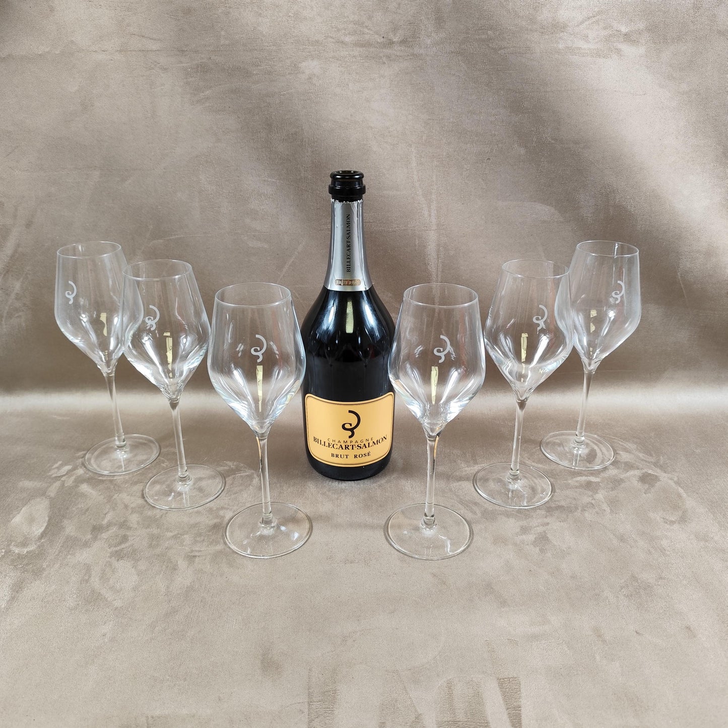 Lot de 6 flutes à champagne Billecart Salmon Made in France Vintage 1980