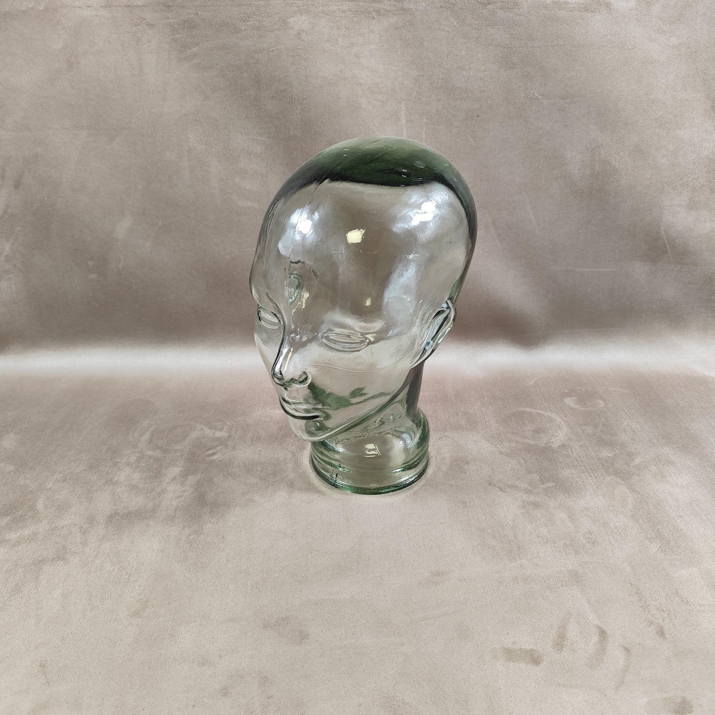 VERY RARE Tête Marotte Porte Chapeau en verre Made in France Vintage 1900