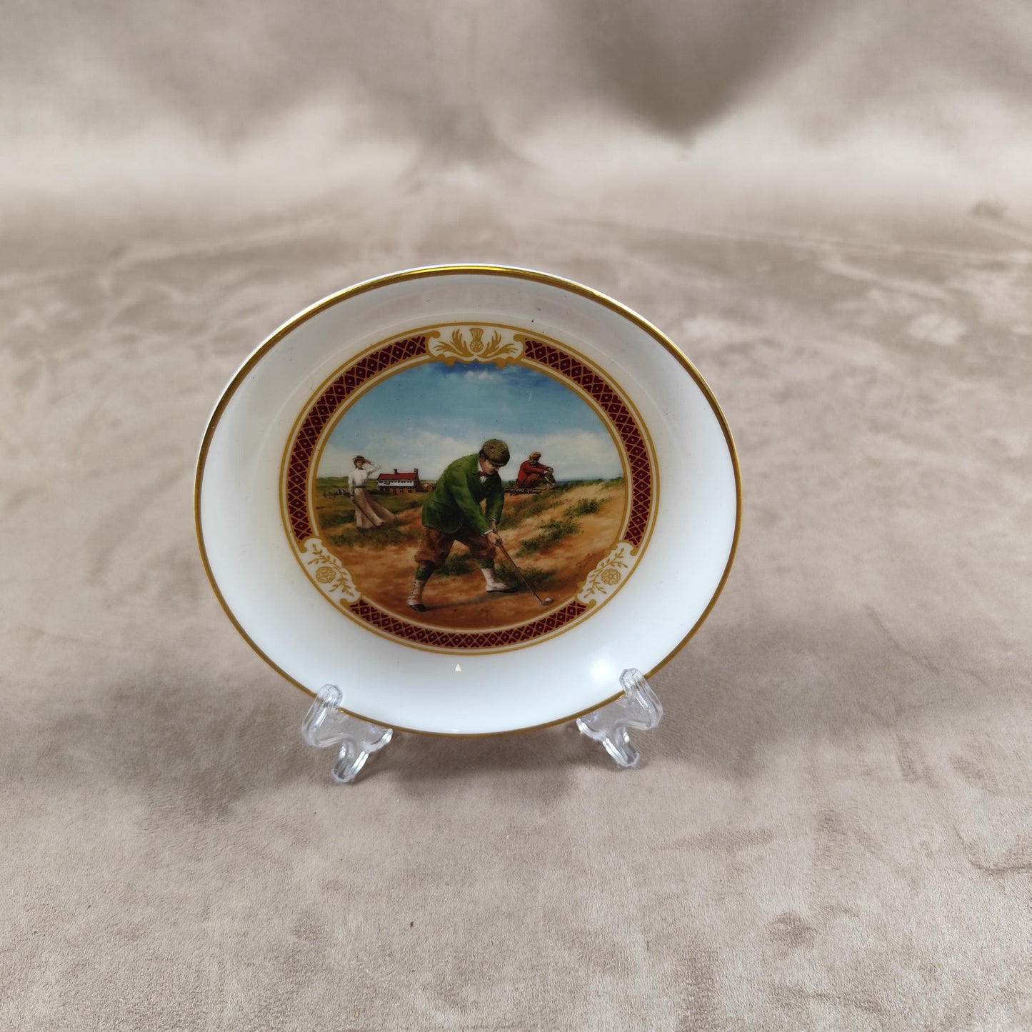 Cendrier Royal Worcester Golfing Collection par Mervyn Buckley Vintage 1970