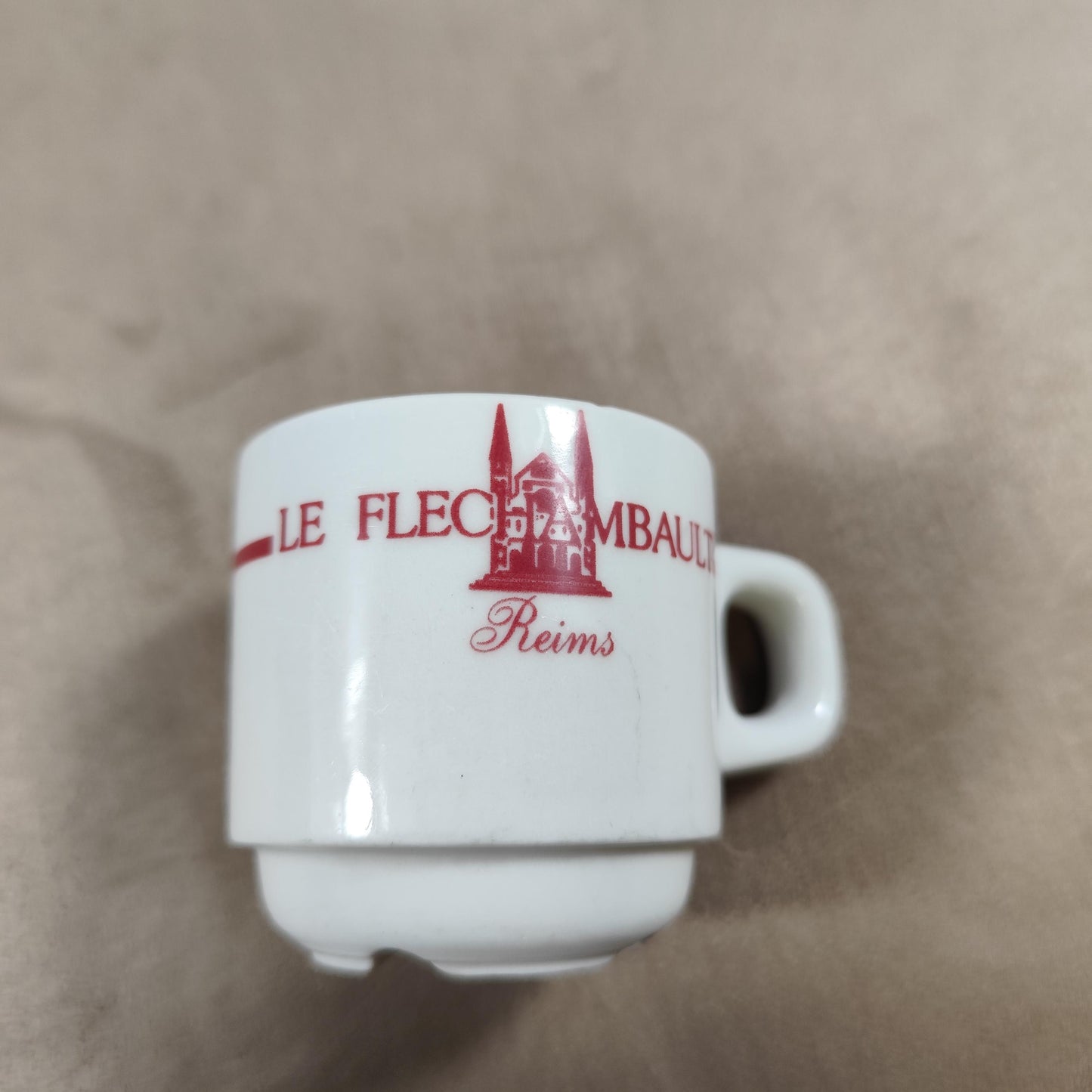 Lot de 2 tasses Flechambault Restaurant Reims Made in France Vintage 1970