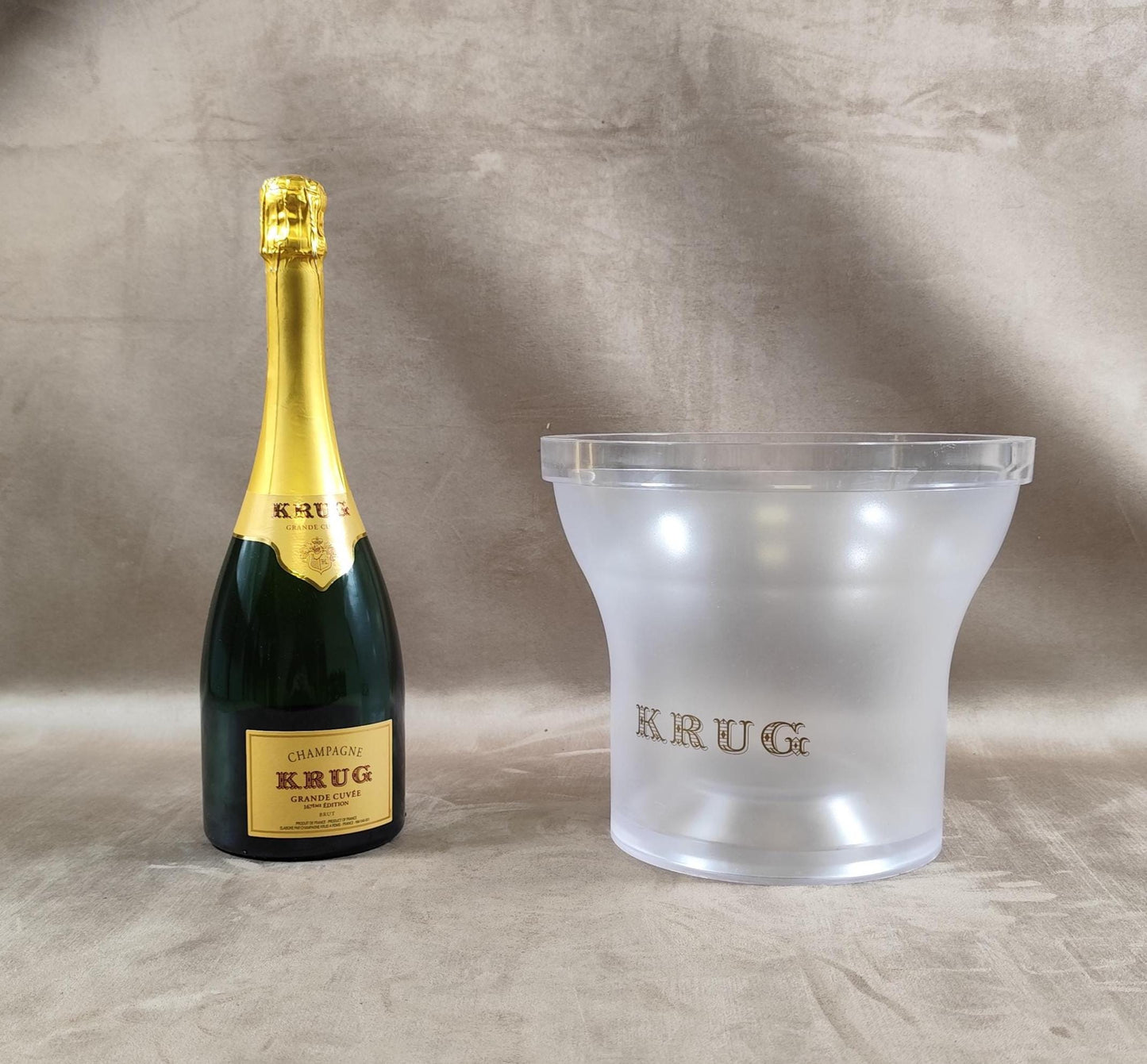 RARE Seau à Champagne KRUG en Plexiglas vintage Made in France 1980