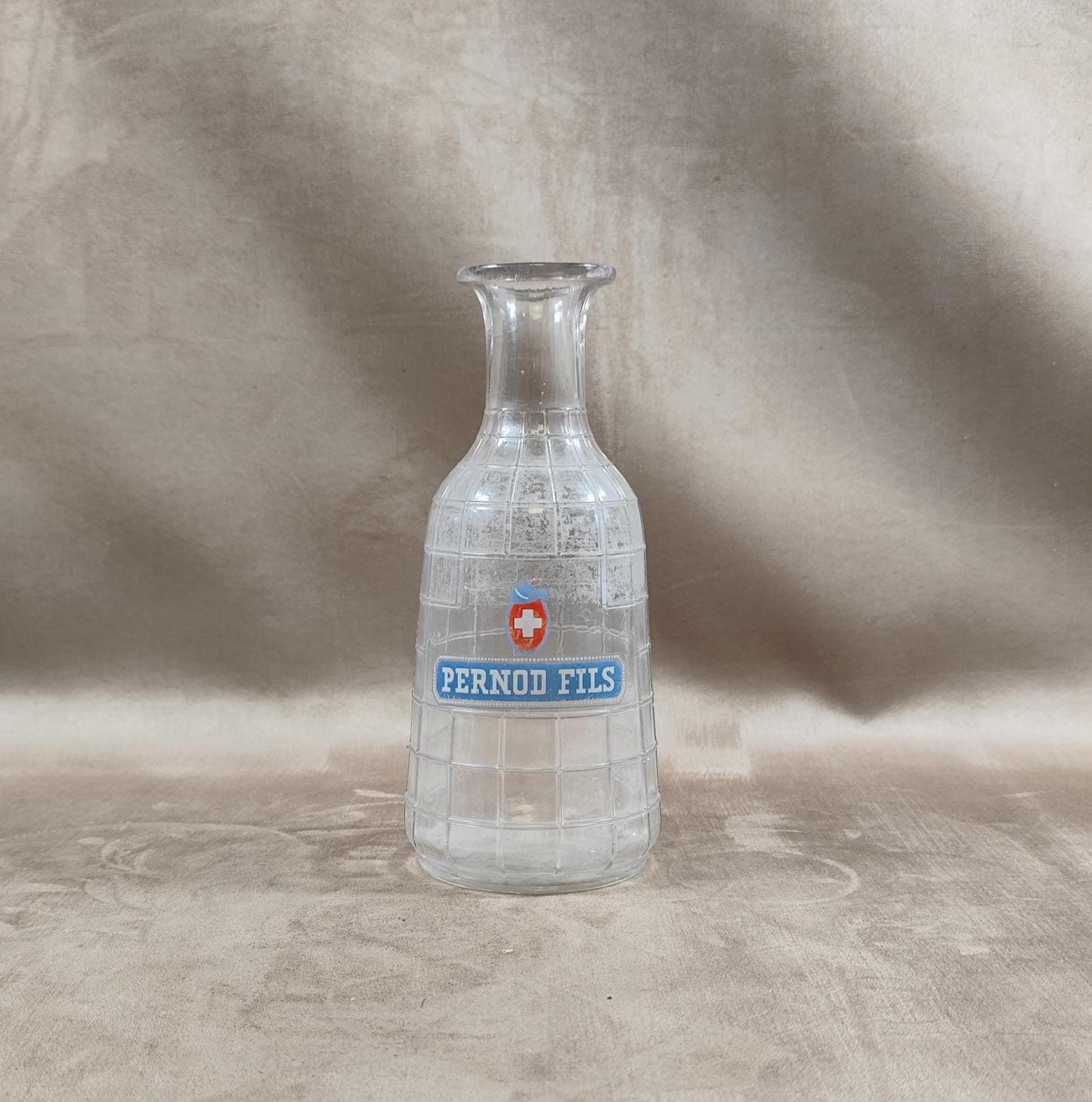Carafe à eau Pernod Fils en verre Made in France Vintage 1950
