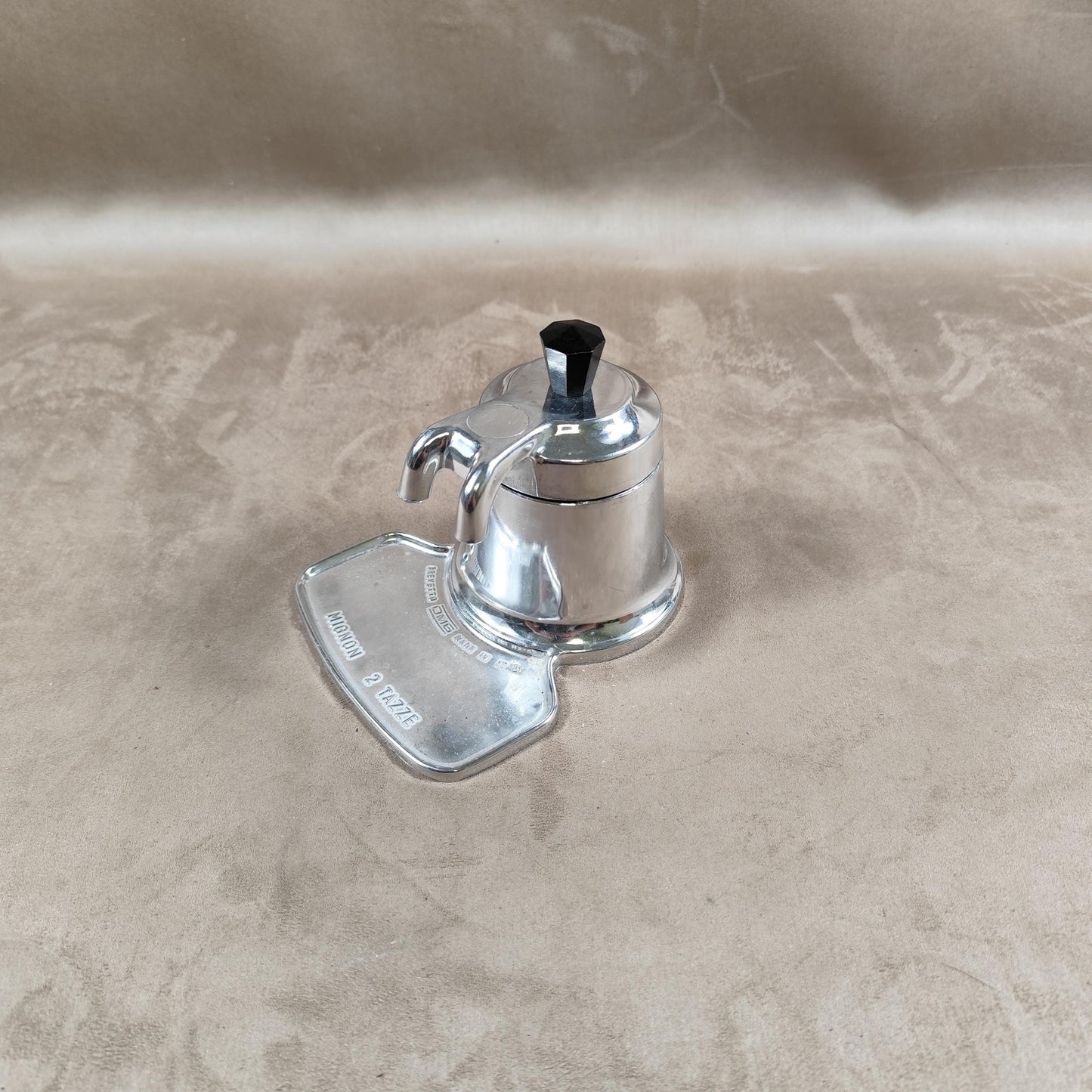 Cafetière italienne de voyage MIGNON Bialetti 2 personnes en acier Made in Italy Vintage 1970