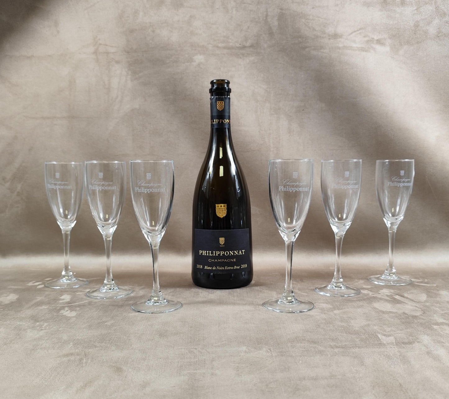 Lot de 6 Flûtes Champagne Philipponnat Made in France Vintage 1970
