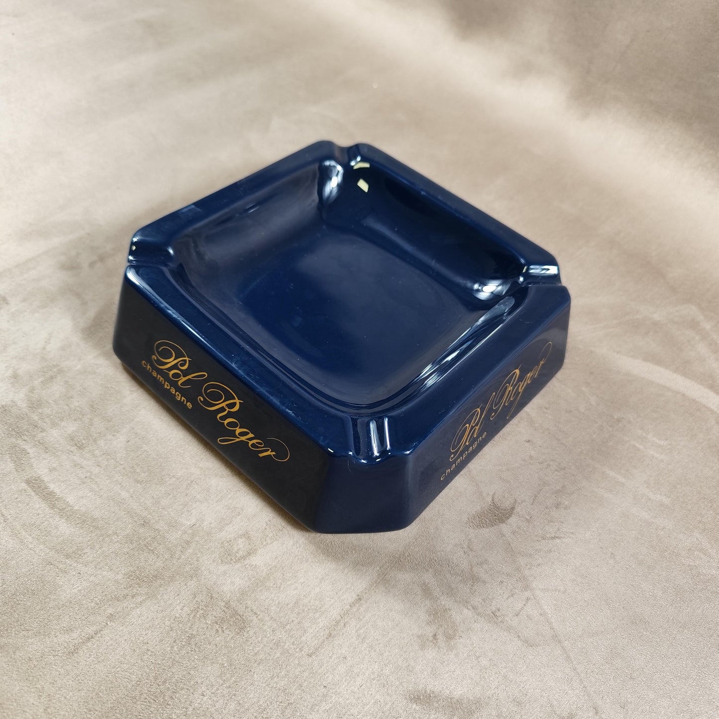 Cendrier Pol Roger en faience Made in France Vintage 1980