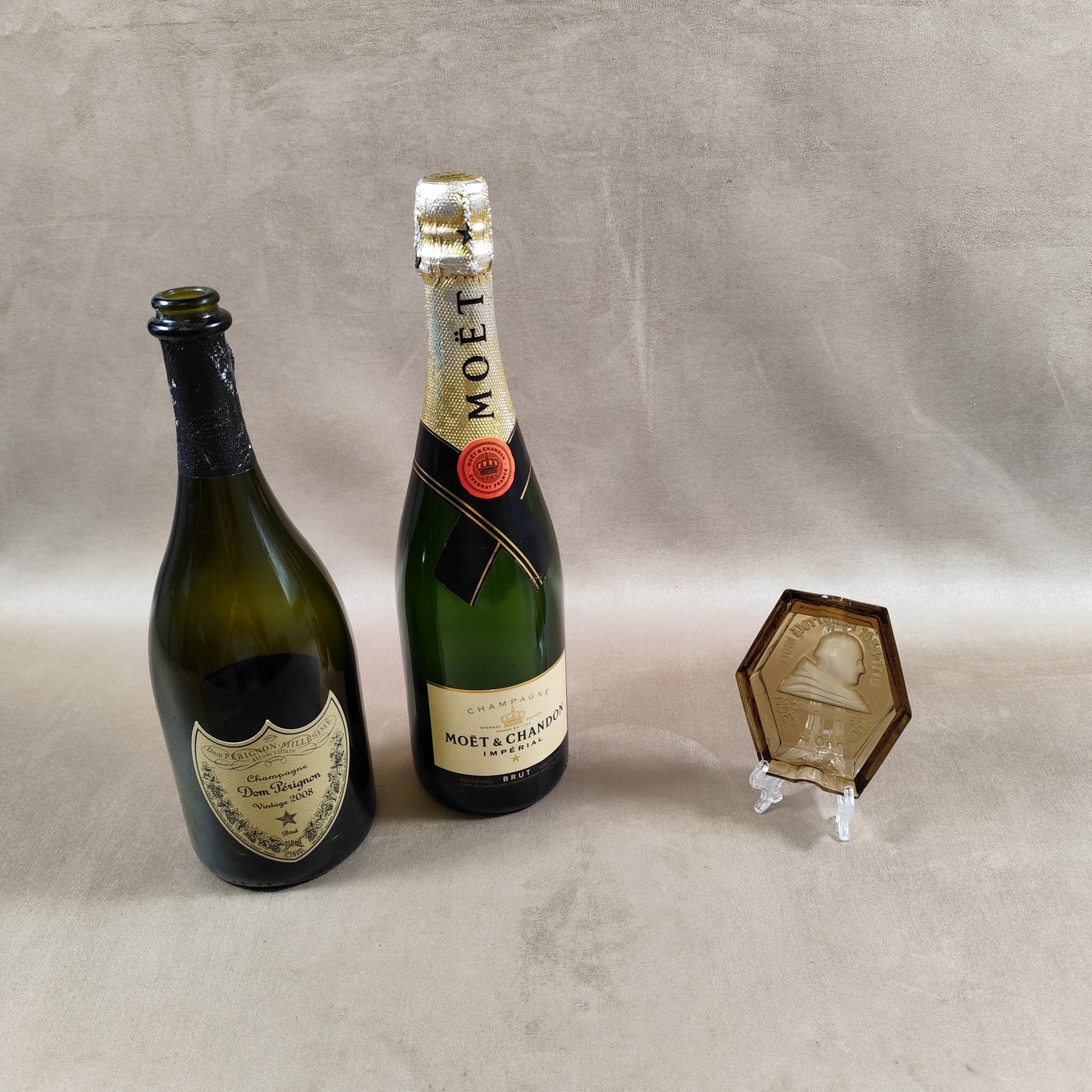Cendrier publicitaire en verre Moët & Chandon Champagne Dom Perignon Made in France Vintage 1930