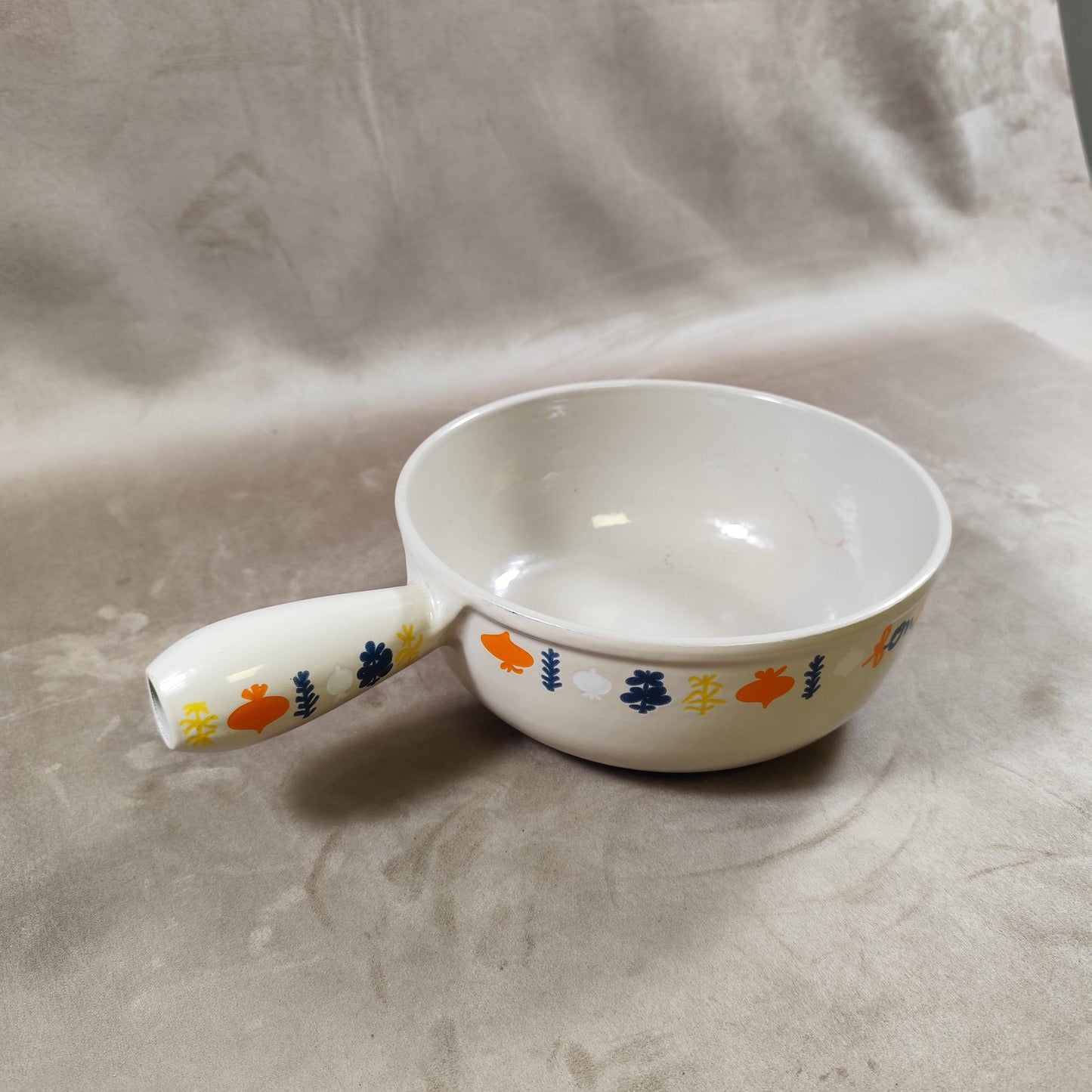 Caquelon LE CREUSET en fonte émaillée Edition limitée décor fondue Made in France 1970
