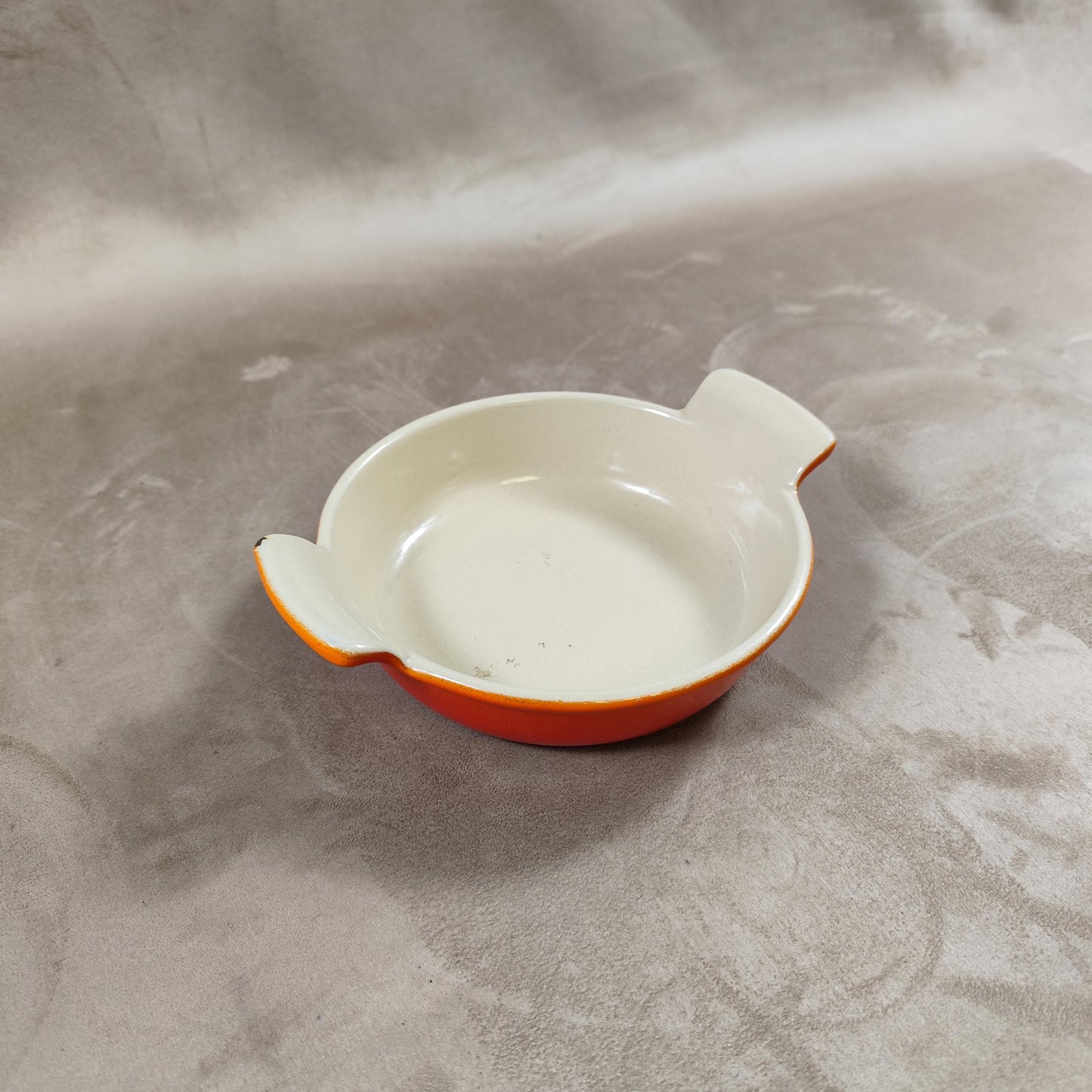 Plat LE CREUSET en fonte émaillée orange Made in France Vintage 1970