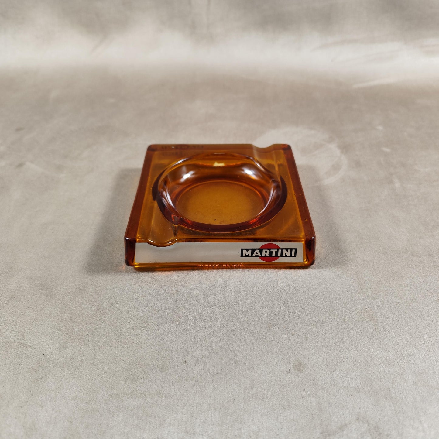 Cendrier Martini en verre ambre Made in Italy Vintage 1980