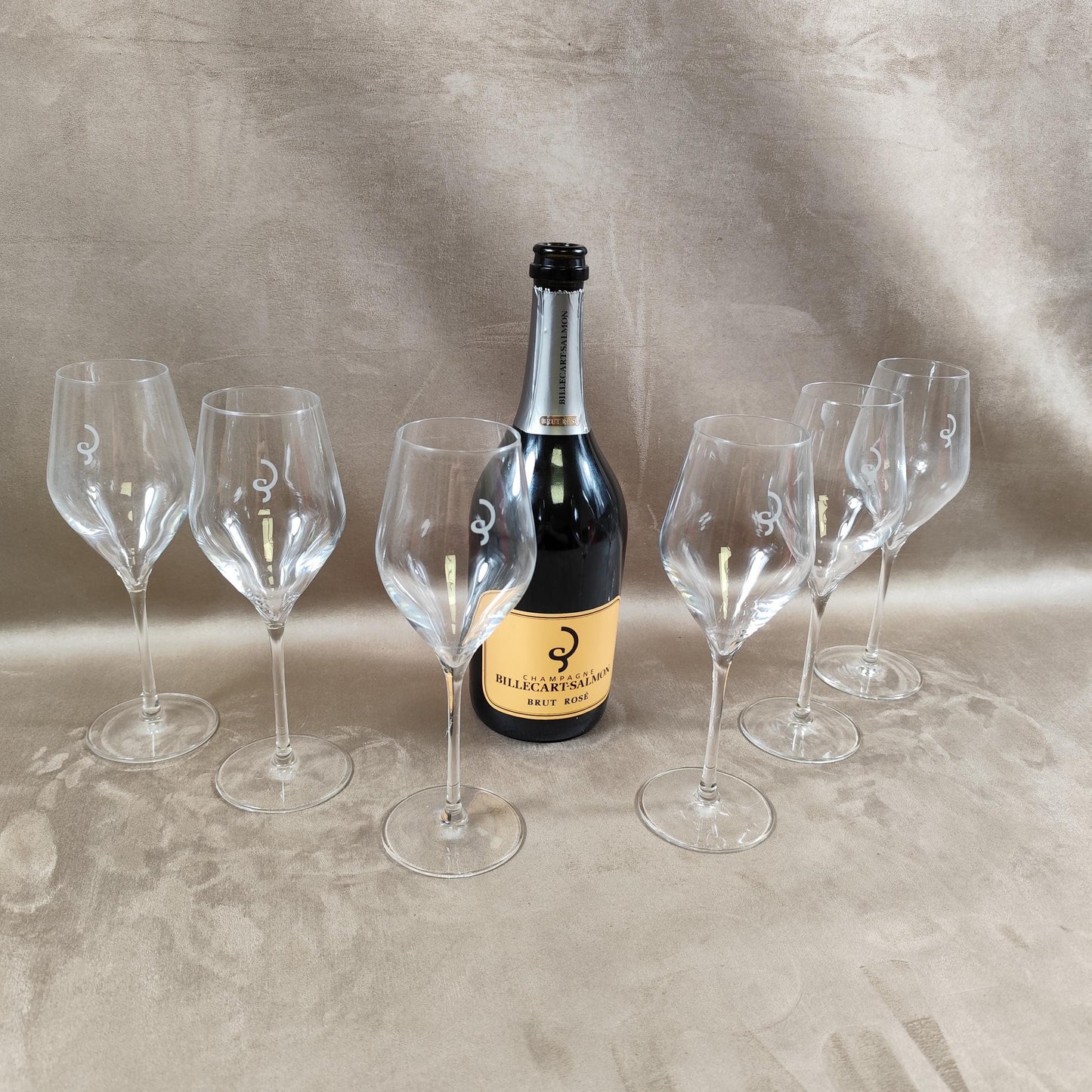 Lot de 6 flutes à champagne Billecart Salmon Made in France Vintage 1980