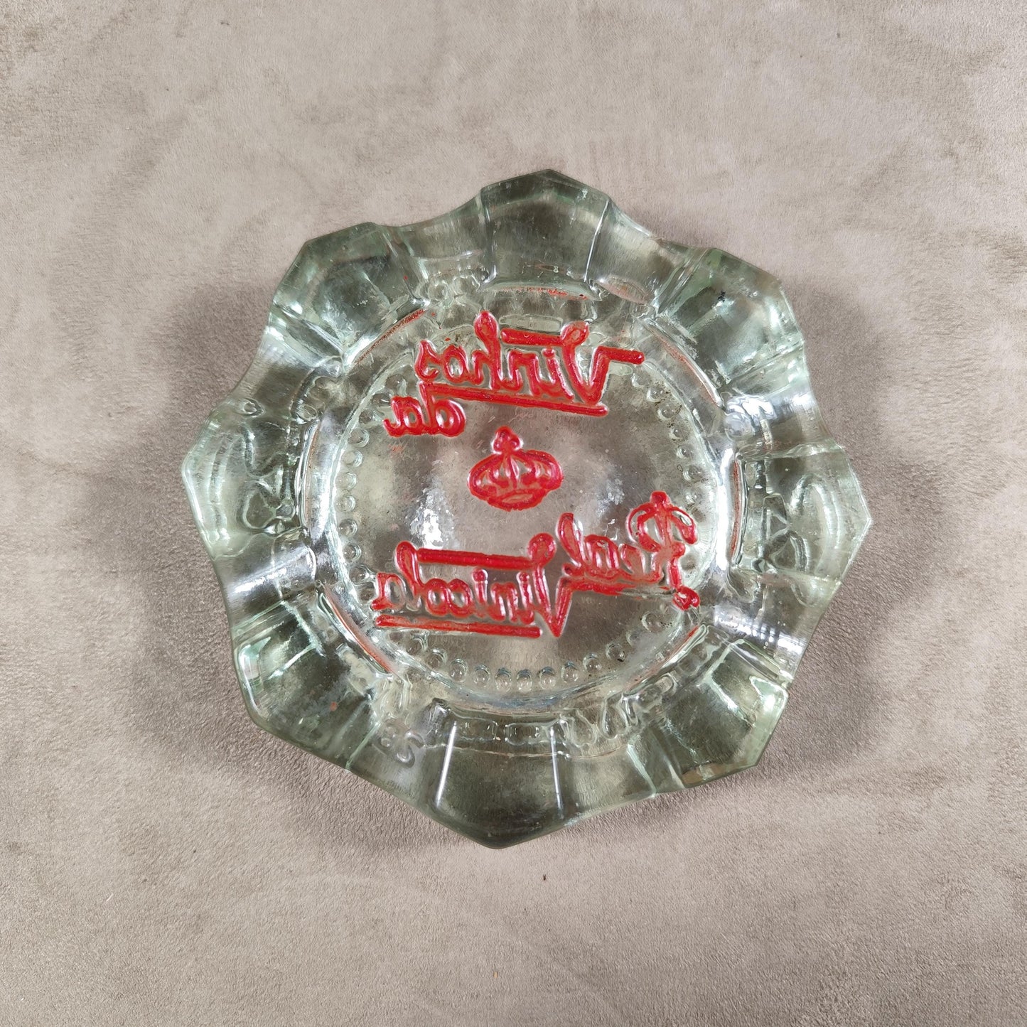 Cendrier Publicitaire Vinhos da Real Vinicola en verre Made in France 1970