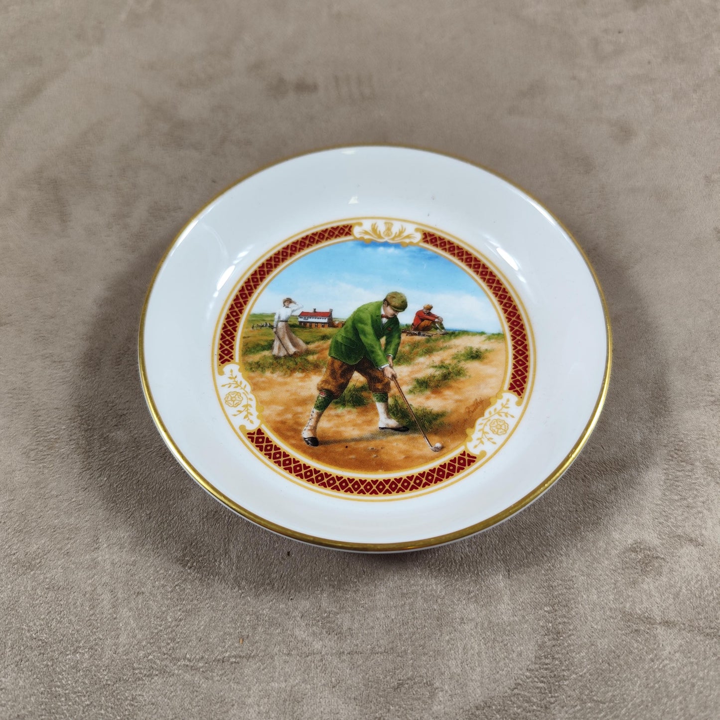 Cendrier Royal Worcester Golfing Collection par Mervyn Buckley Vintage 1970