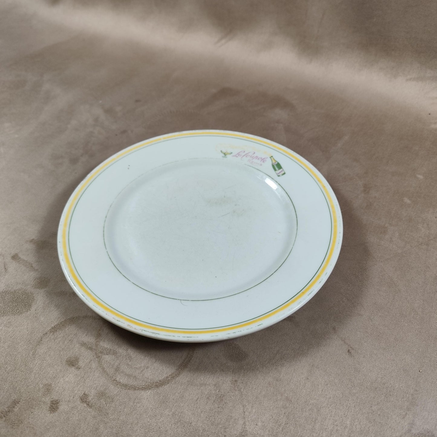 Assiette ancienne du restaurant La Coupole à Reims Made in France Vintage 1970