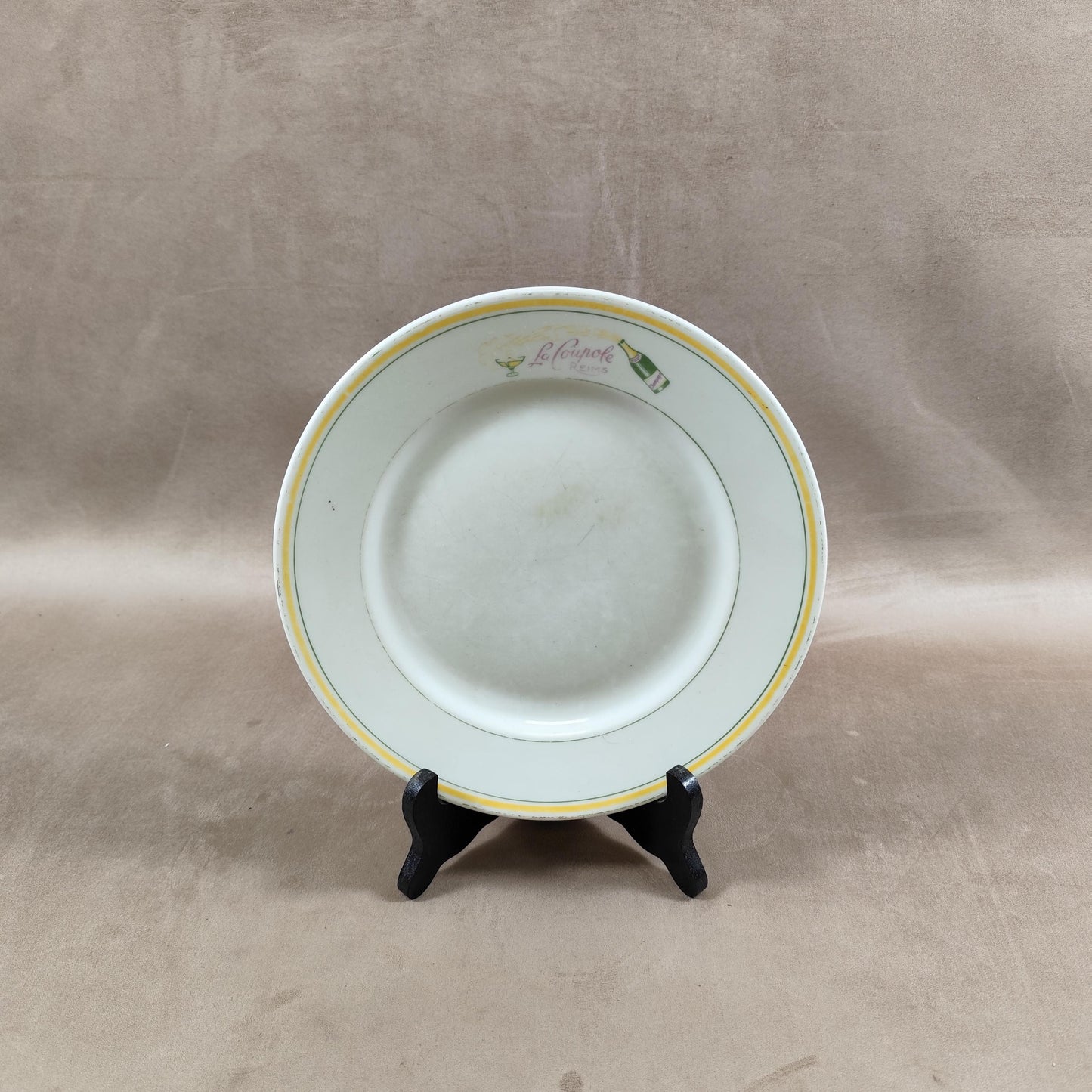 Assiette ancienne du restaurant La Coupole à Reims Made in France Vintage 1970