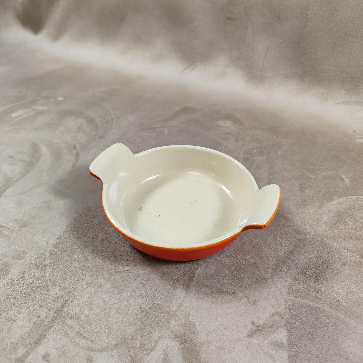 Plat LE CREUSET en fonte émaillée orange Made in France Vintage 1970