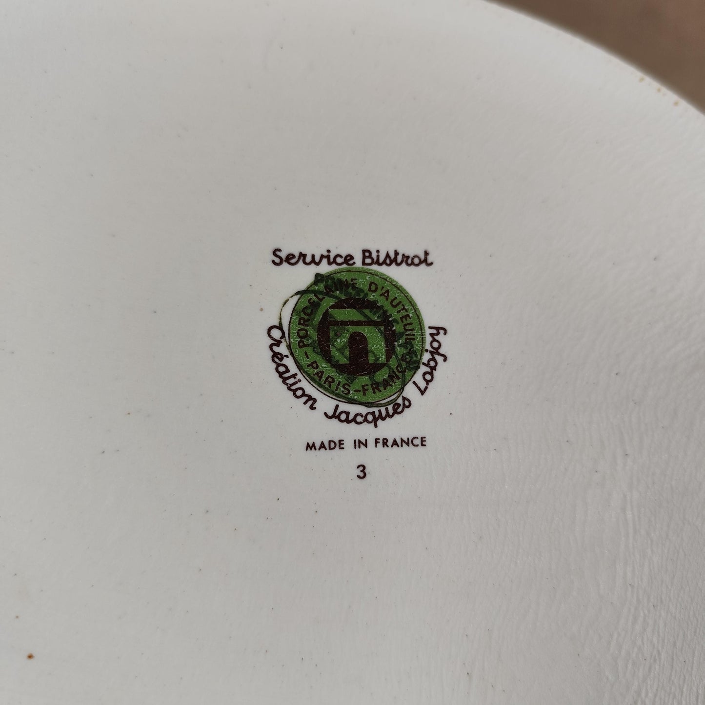 Plat à Terrine en porcelaine d'Auteuil ligne bistrot création Jacques Lobjoy Made in France Vintage 1970