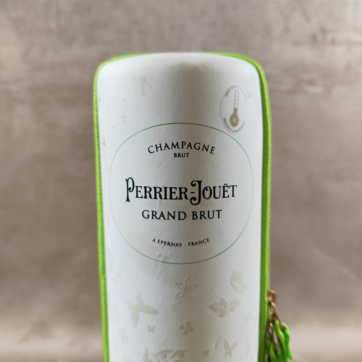 Sac isotherme de transport pour bouteille de champagne Perrier Jouet Made in France Vintage 1980