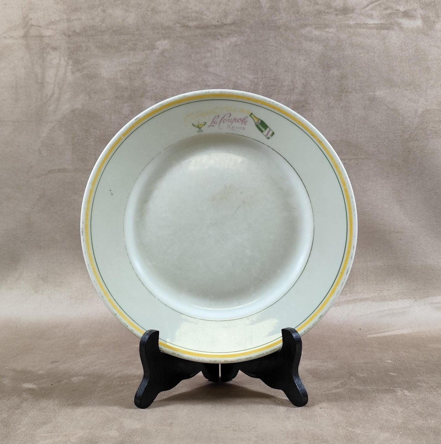 Assiette ancienne du restaurant La Coupole à Reims Made in France Vintage 1970