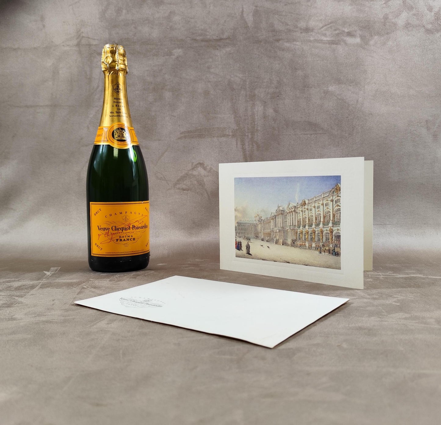 Enveloppe et carte Nouvel An Champagne Veuve Clicquot Made in France Vintage 1993