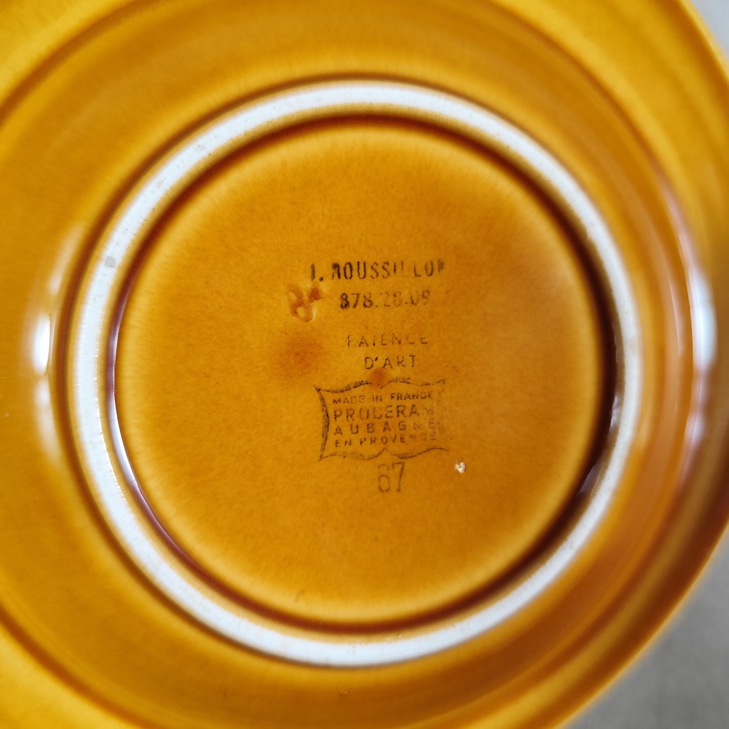 Cendrier Publicitaire Cognac Gaston de Lagrange en Faïence d'Art par Proceram Made in France Vintage 1970