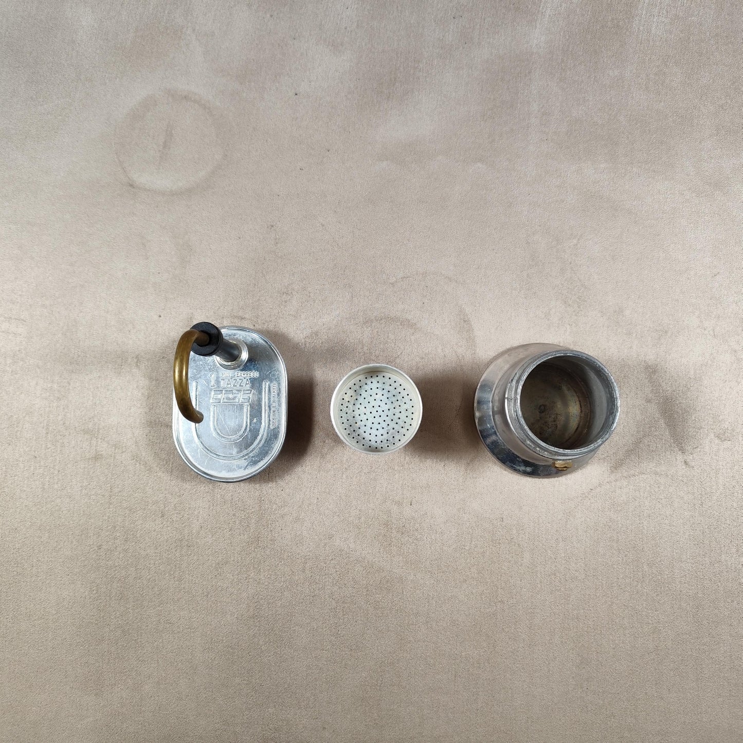 Cafetière pour expresso Tazza Mini Express design par L.Bialetti en acier Vintage 1970
