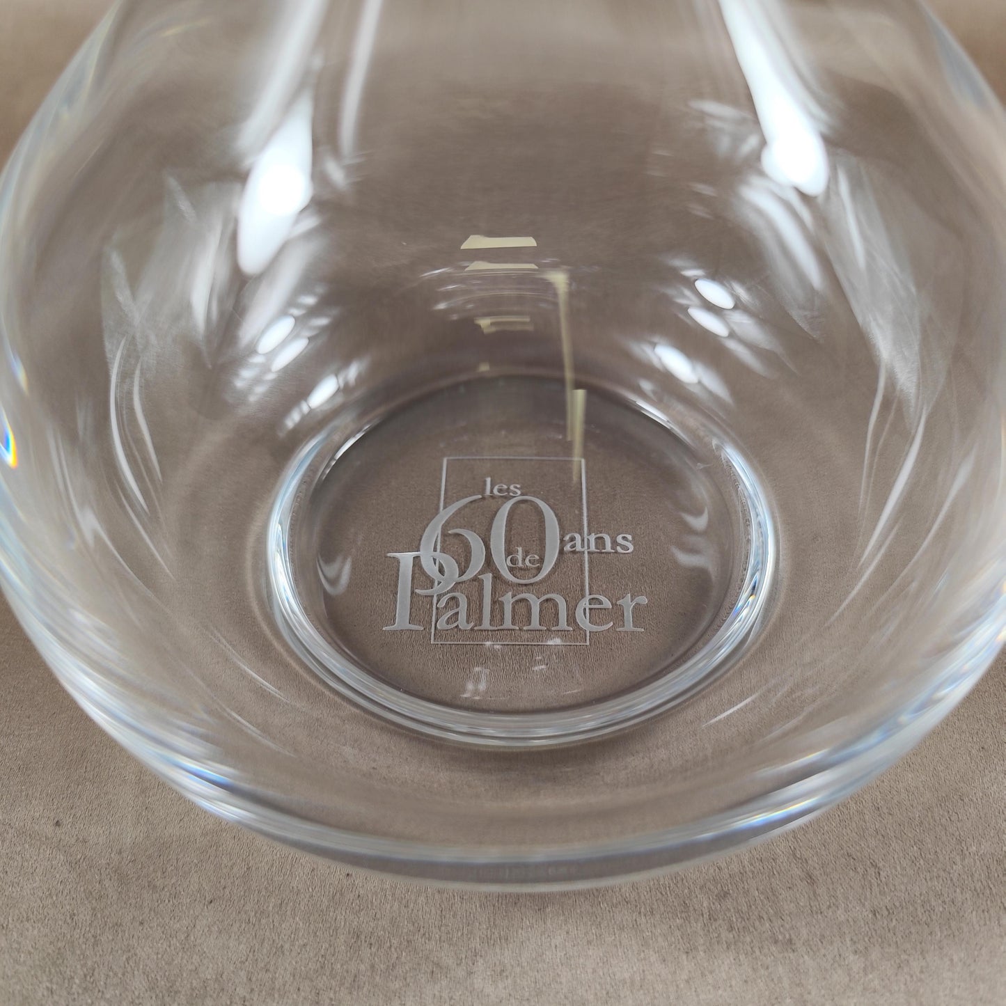 Carafe Champagne Palmer & Co 60ème anniversaire soufflée à la bouche Made in France Vintage 2000