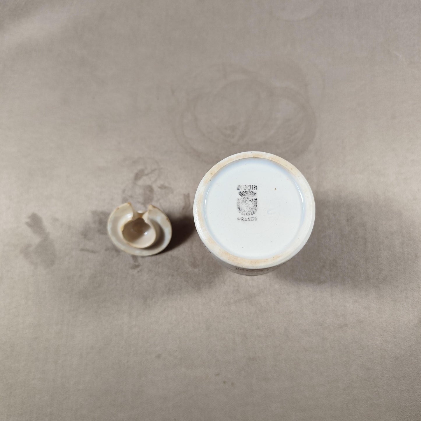 RARE Moutardier ancien en grès Moutarde Grey-Poupon à Dijon Creil et Montereau Made in France 1900