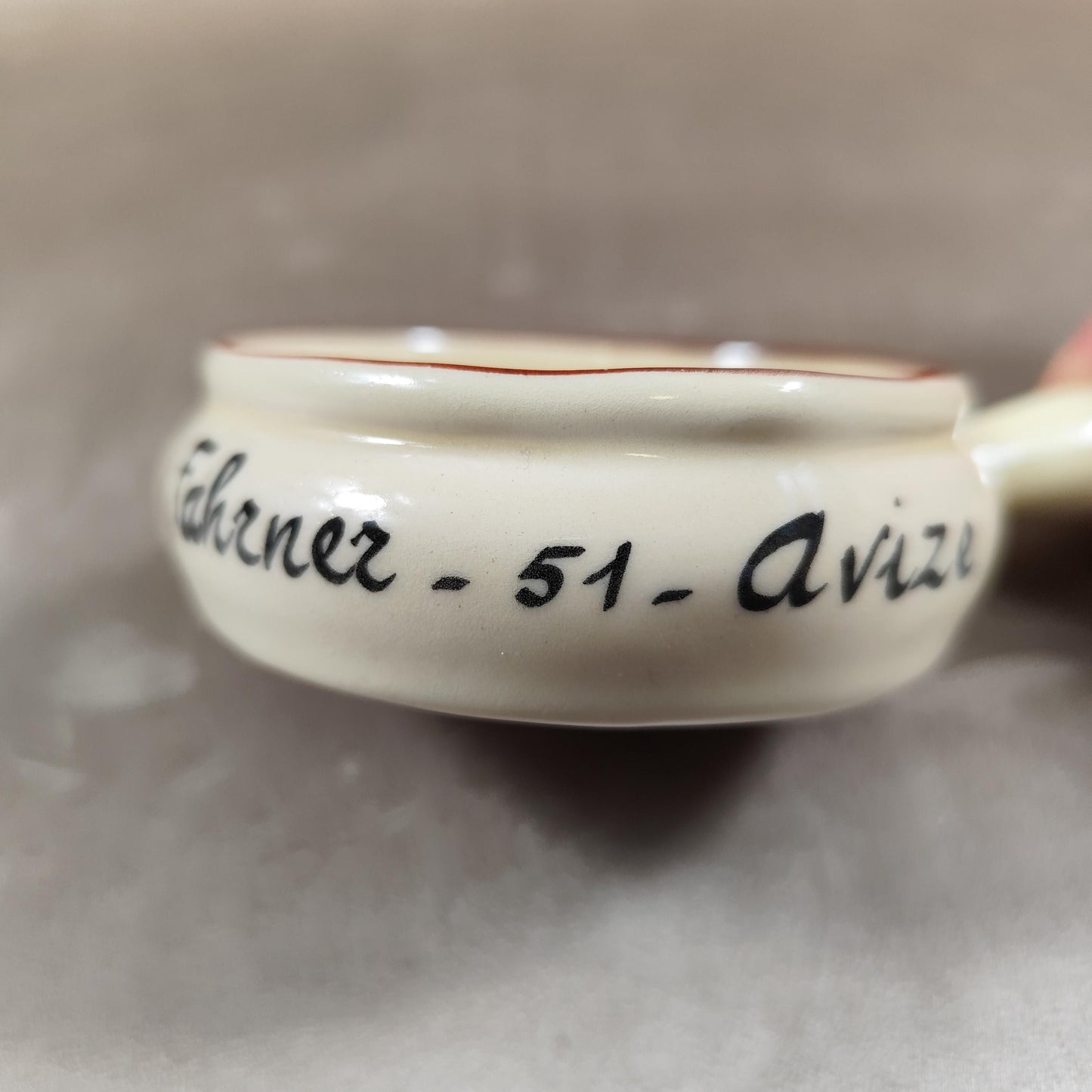 Caquelon décoratif Champagne Schlesser Fahrner Avize Décor fait main Made in France 1970