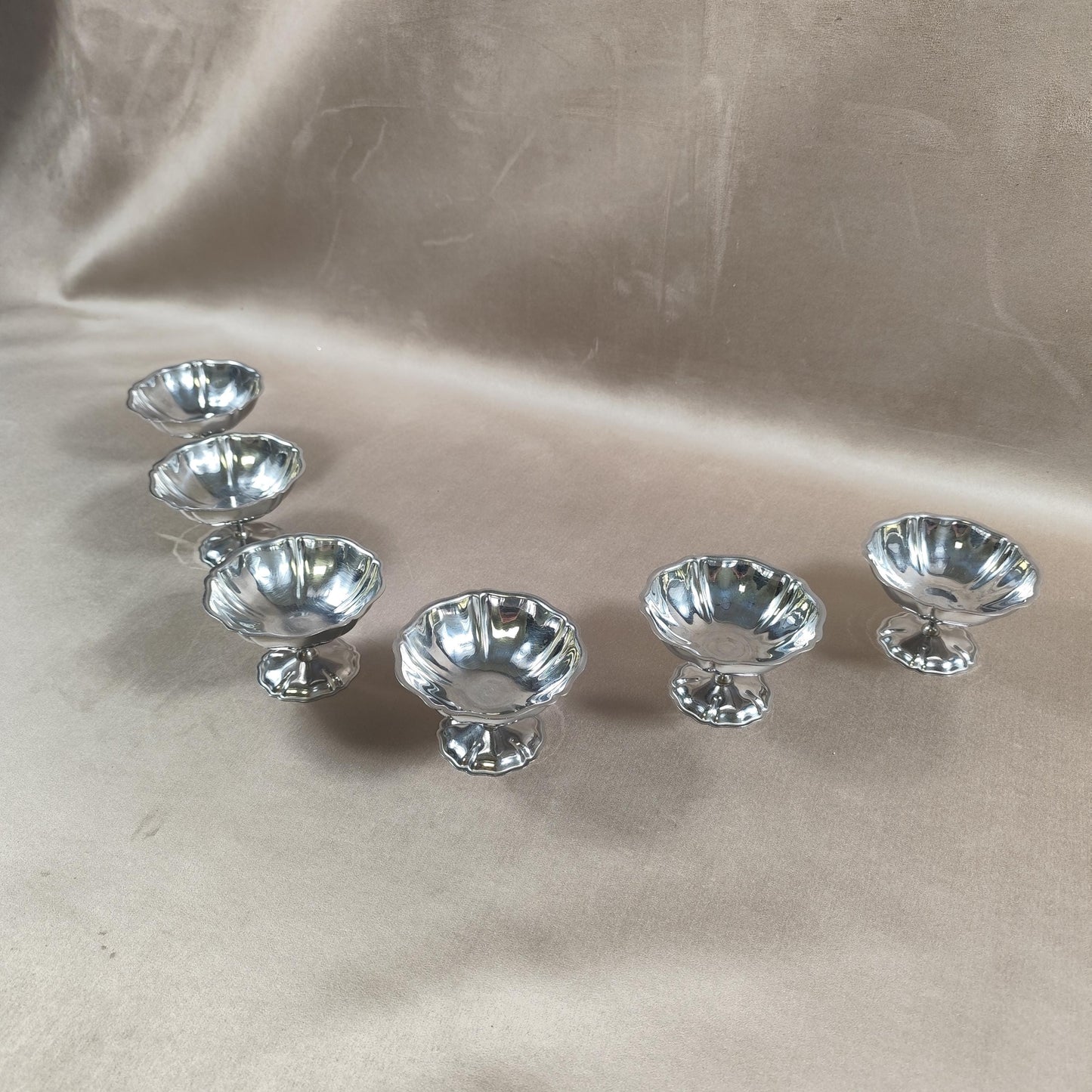 Lot de 6 coupes à glace en inox 18/10 Made in France Vintage 1970