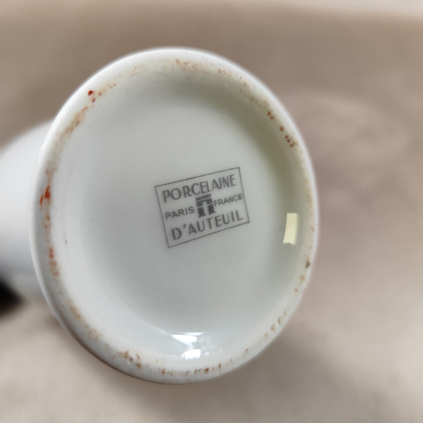 Bouteille pour l'huile Porcelaine d'Auteuil ligne Bistrot Made in France Vintage 1980