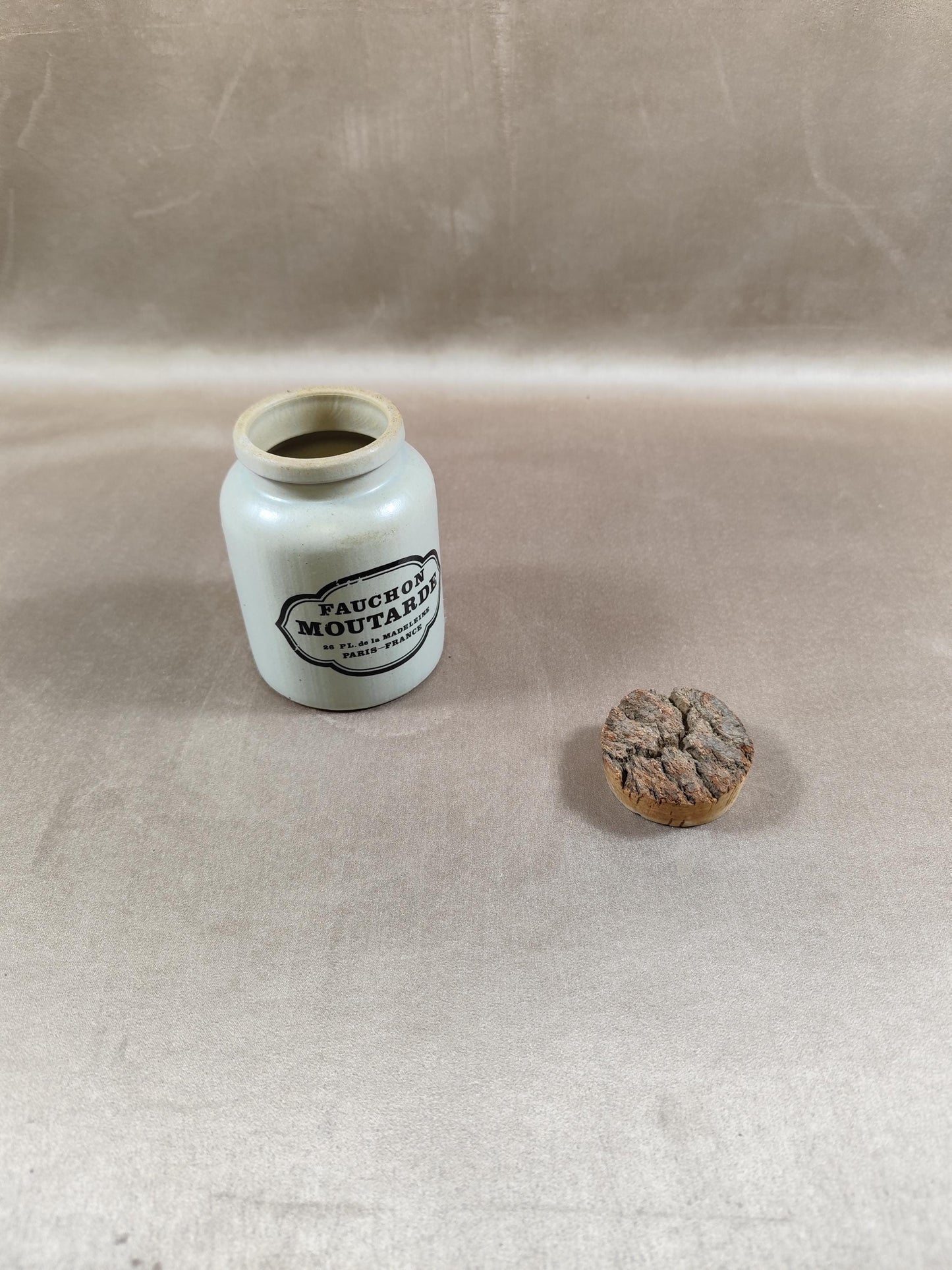 Moutardier Moutarde Fauchon en gres Made in France Vintage 1970