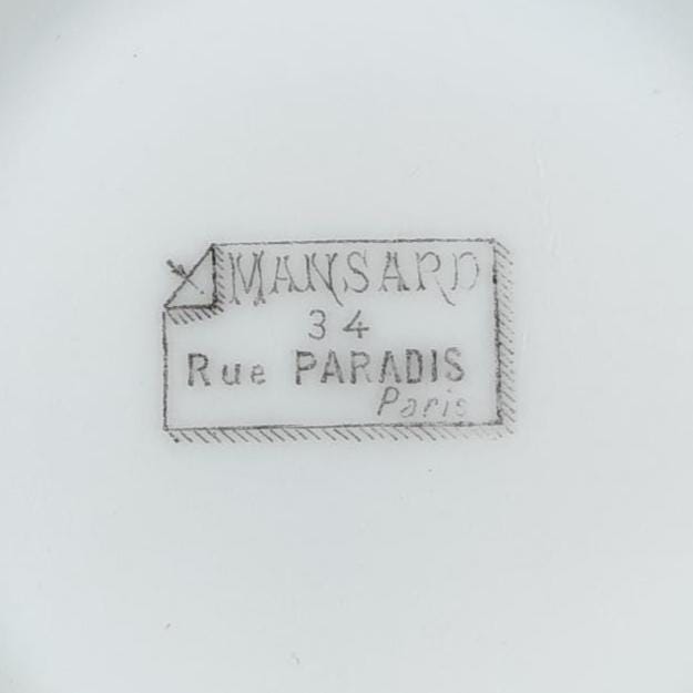 Pichet pot à lait Mansard Rue de Paradis en porcelaine blanche Made in France Vintage 1900