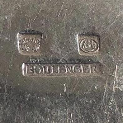 Timbale de baptême en métal argenté Poinçon d'orfèvre Boulenger Made in France Vintage 1950