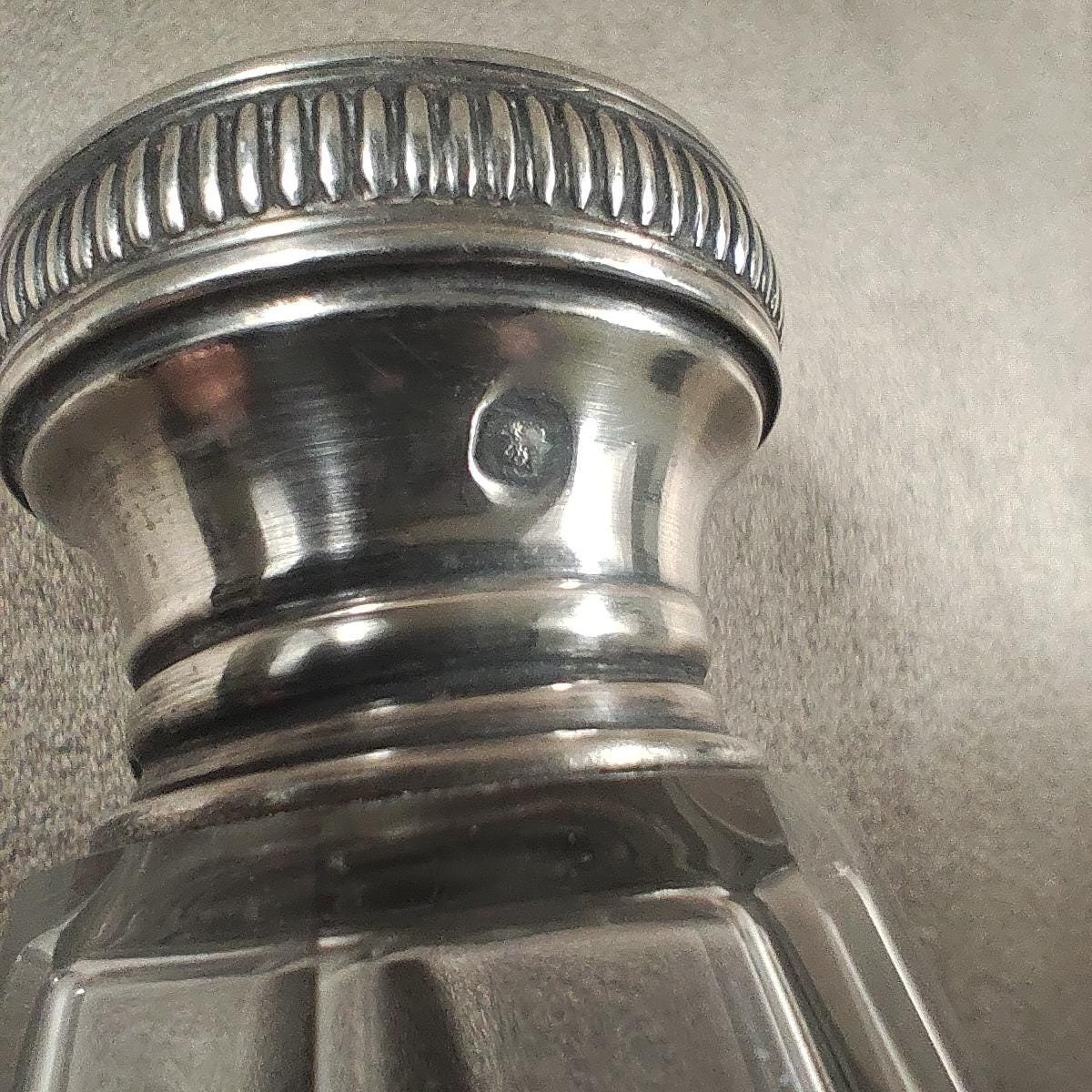 Saleron en argent massif et verre avec Poinçon d'Orfèvre Made in France Vintage 1900