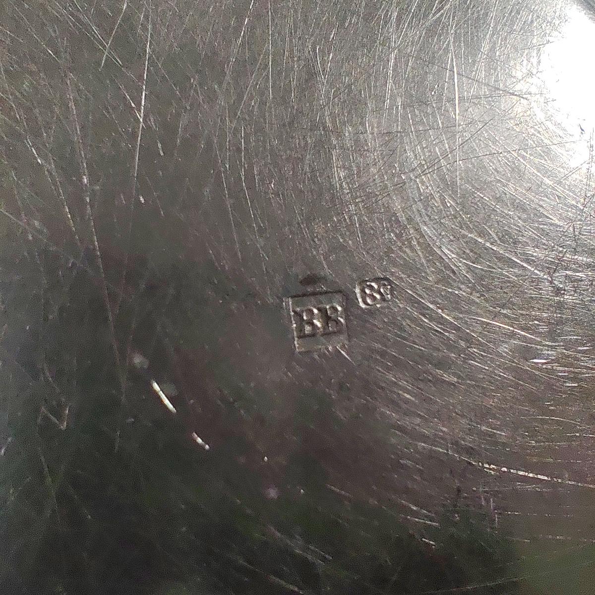 Lot de 2 tasses à café en Métal Argenté avec Poinçon d'Orfèvre Made in France Vintage 1900