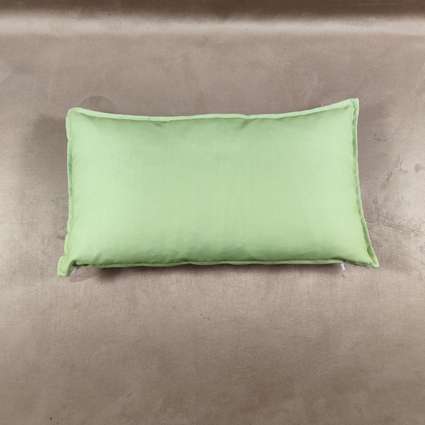 Coussin Champagne Perrier-Jouet beige et vert en coton Made in France Vintage 1990