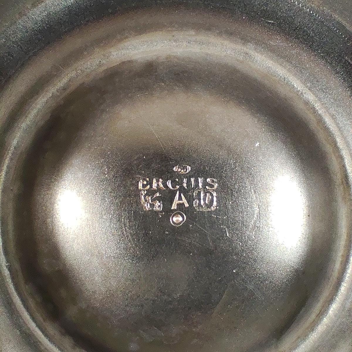 Pichet pot à lait en métal argenté Ercuis Made in France Vintage 1960