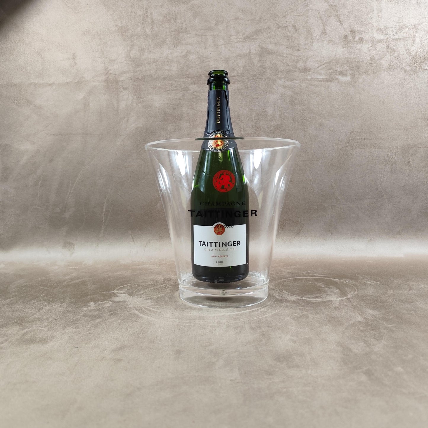 Seau à Champagne TAITTINGER Seau Transparent Plastique Maison Taittinger Reims Bar Vintage