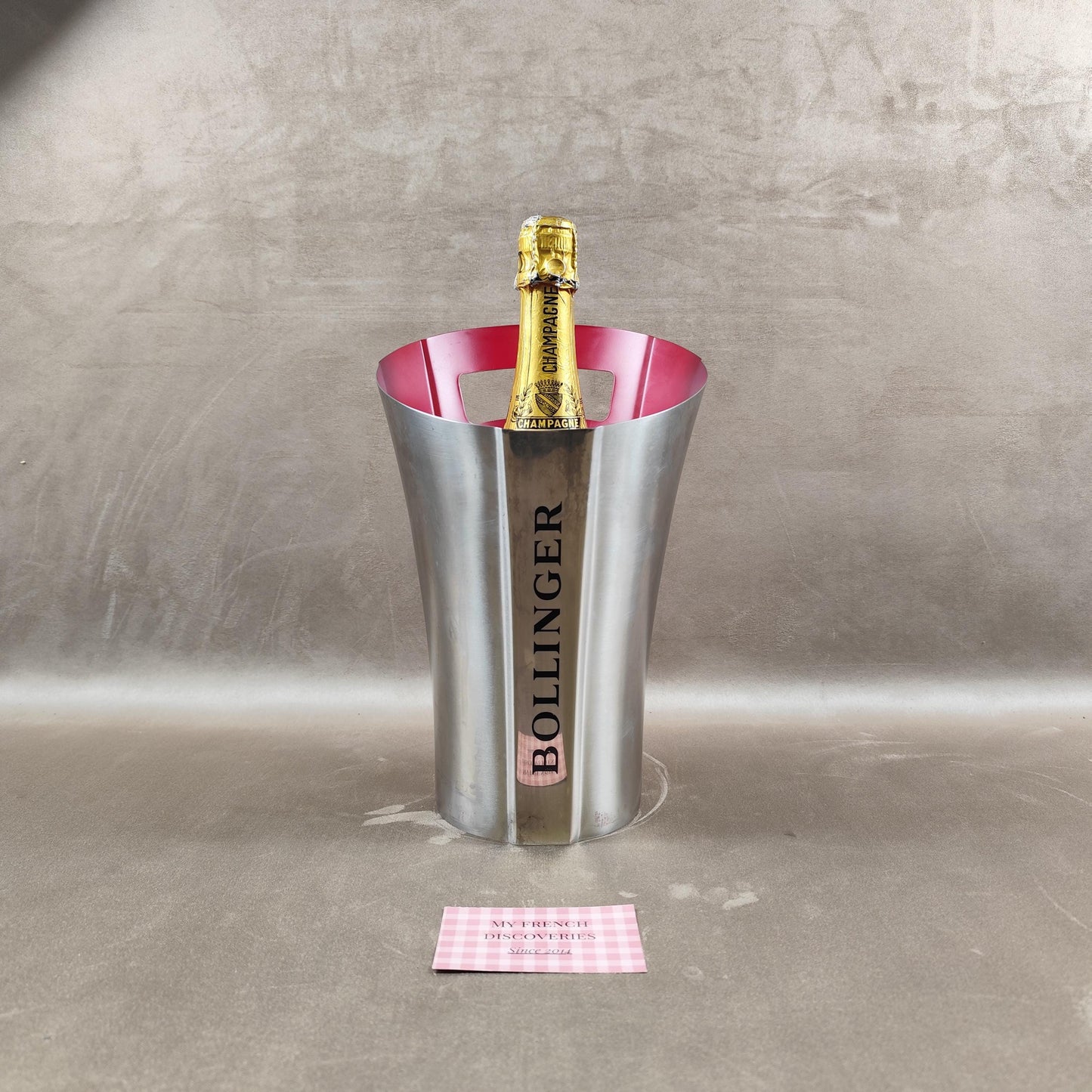 Seau à champagne Bollinger en aluminium Intérieur rouge Rafraîchisseur bouteille